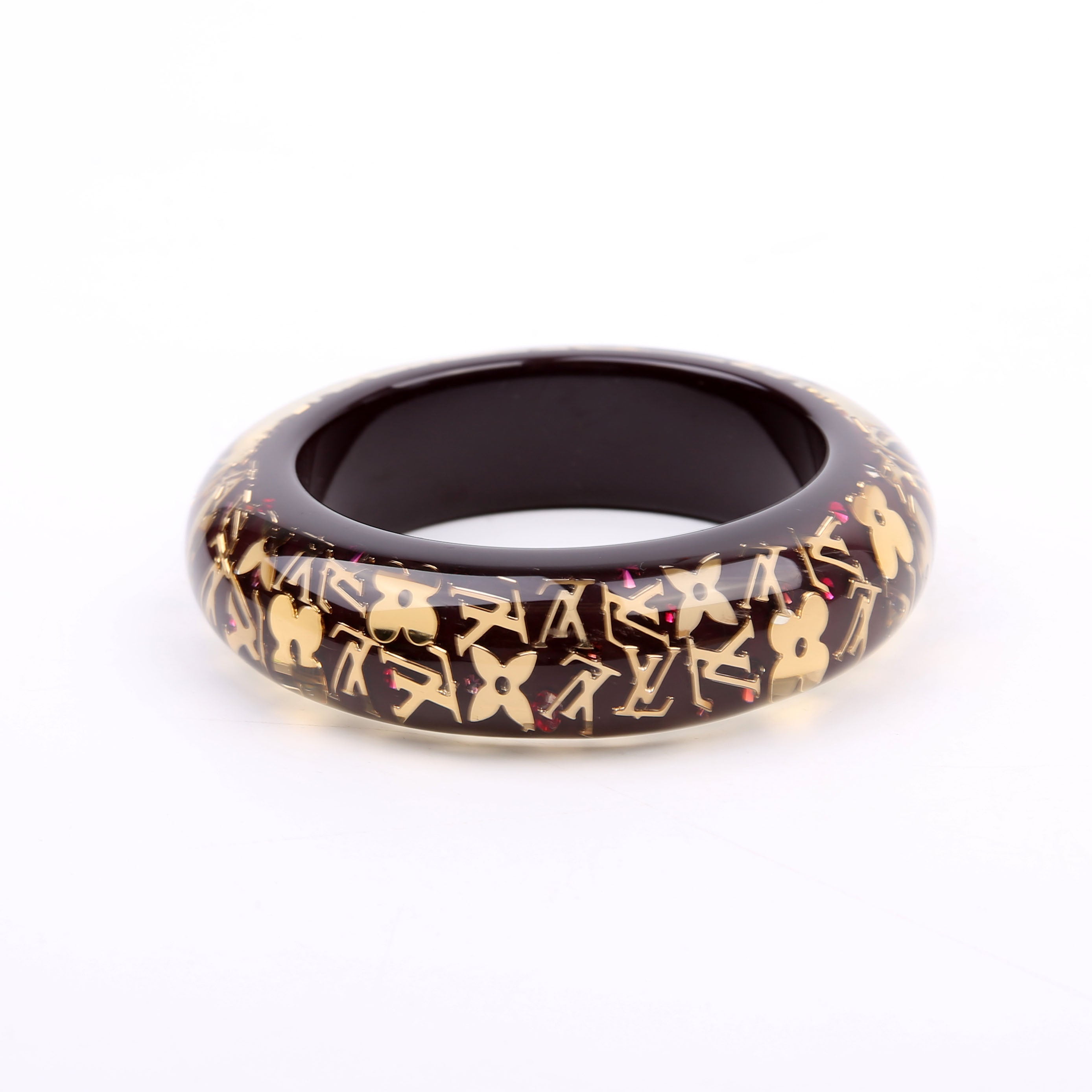 Inclusion Bangle Wide Bracelet Brown/Gold