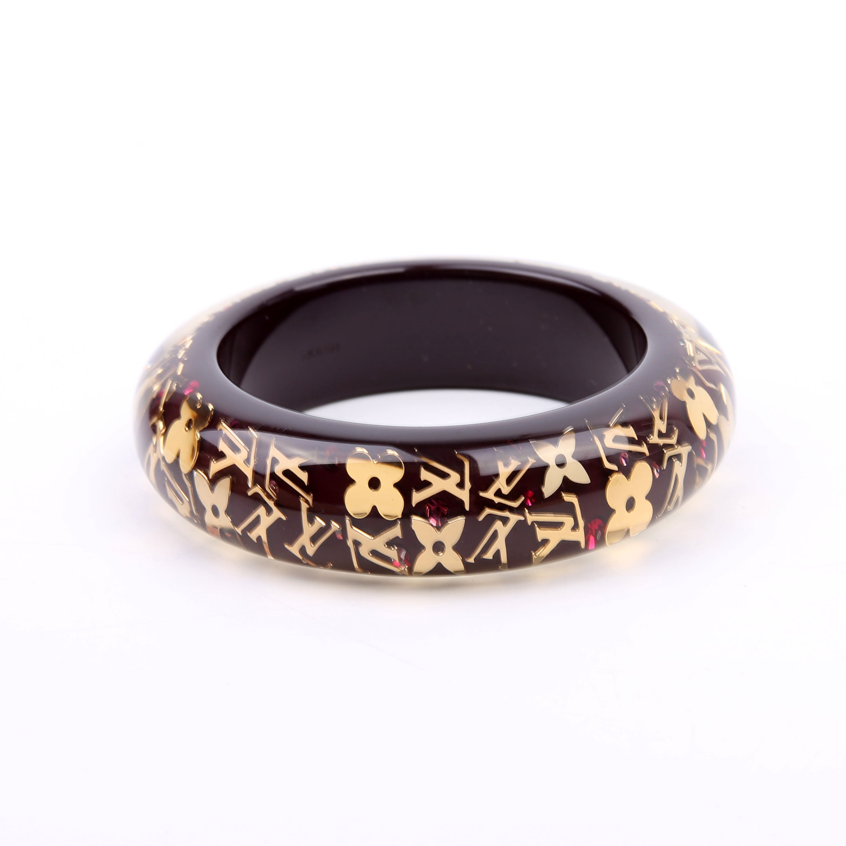 Inclusion Bangle Wide Bracelet Brown/Gold