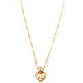 Crystal Heart Logo Pendant Necklace Gold