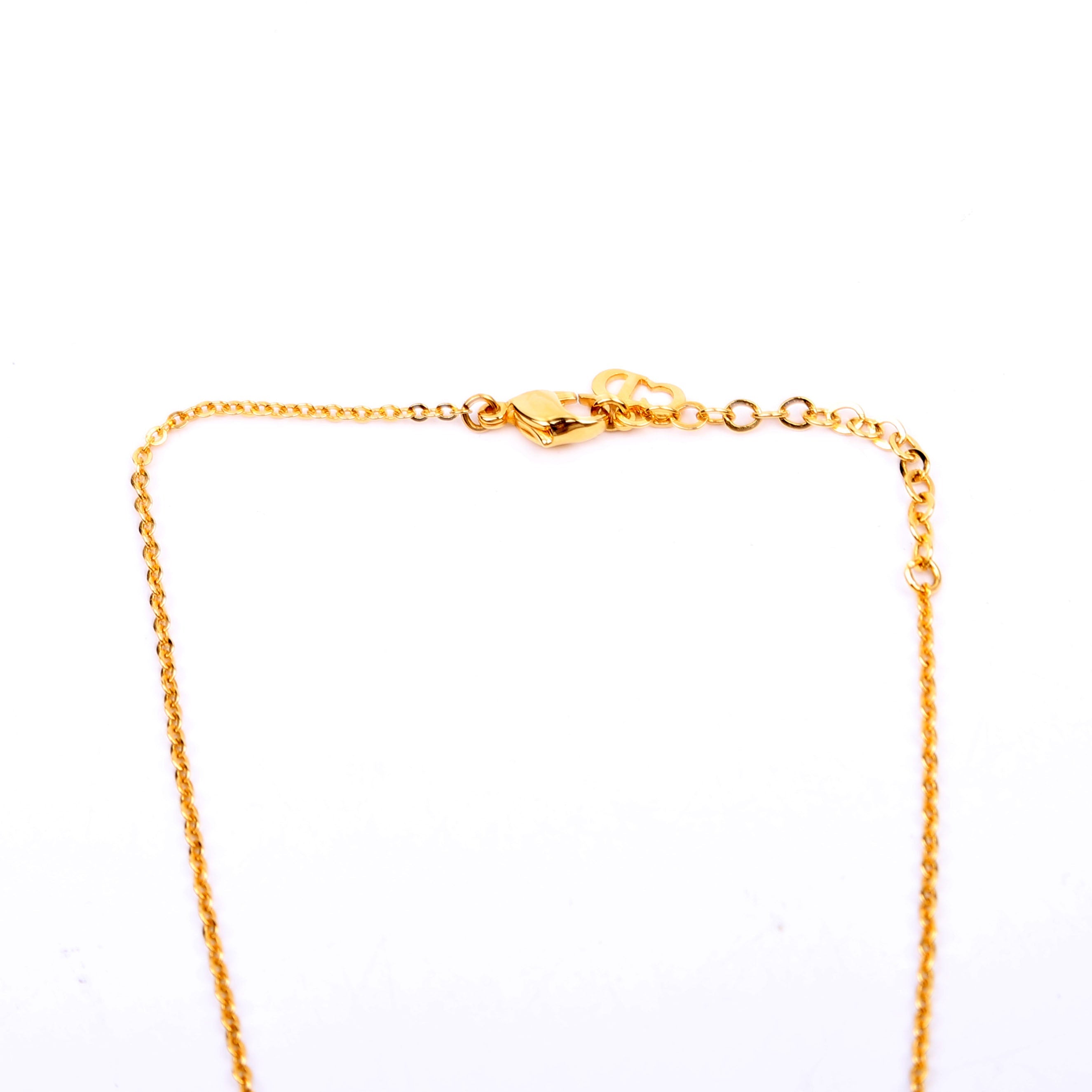 Crystal Heart Logo Pendant Necklace Gold