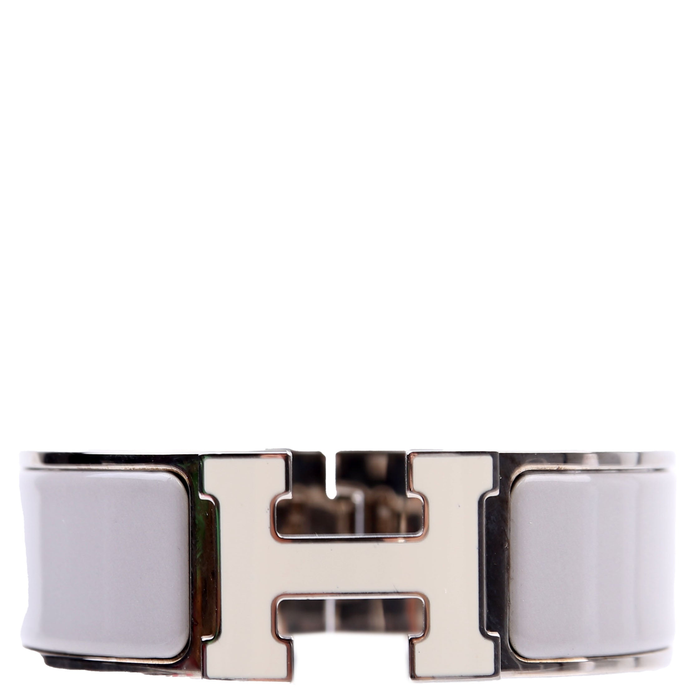 Clic Clac Enamel H Wide PM Bracelet Silver/Grey