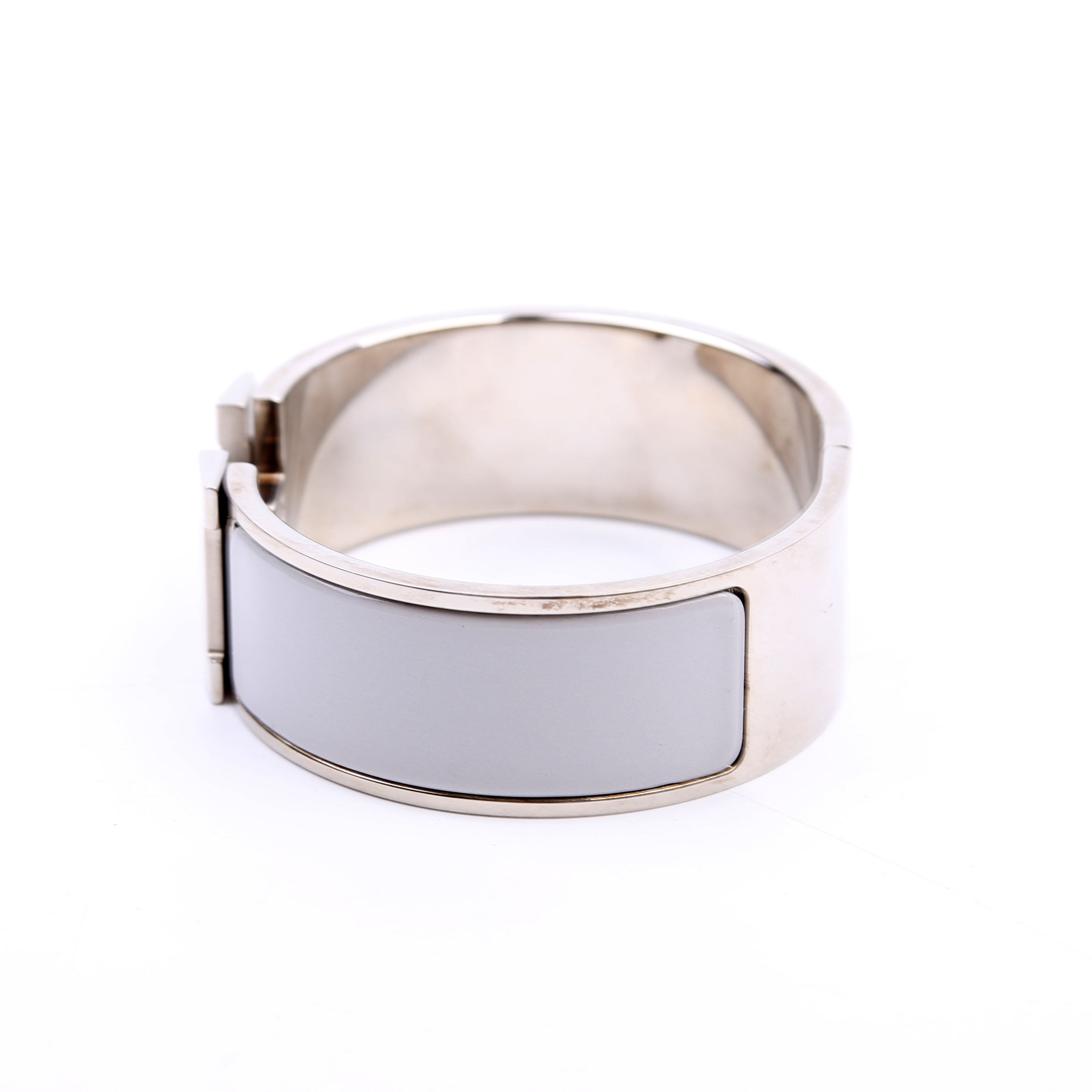 Clic Clac Enamel H Wide PM Bracelet Silver/Grey