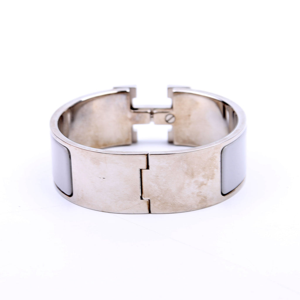 Clic Clac Enamel H Wide PM Bracelet Silver/Grey