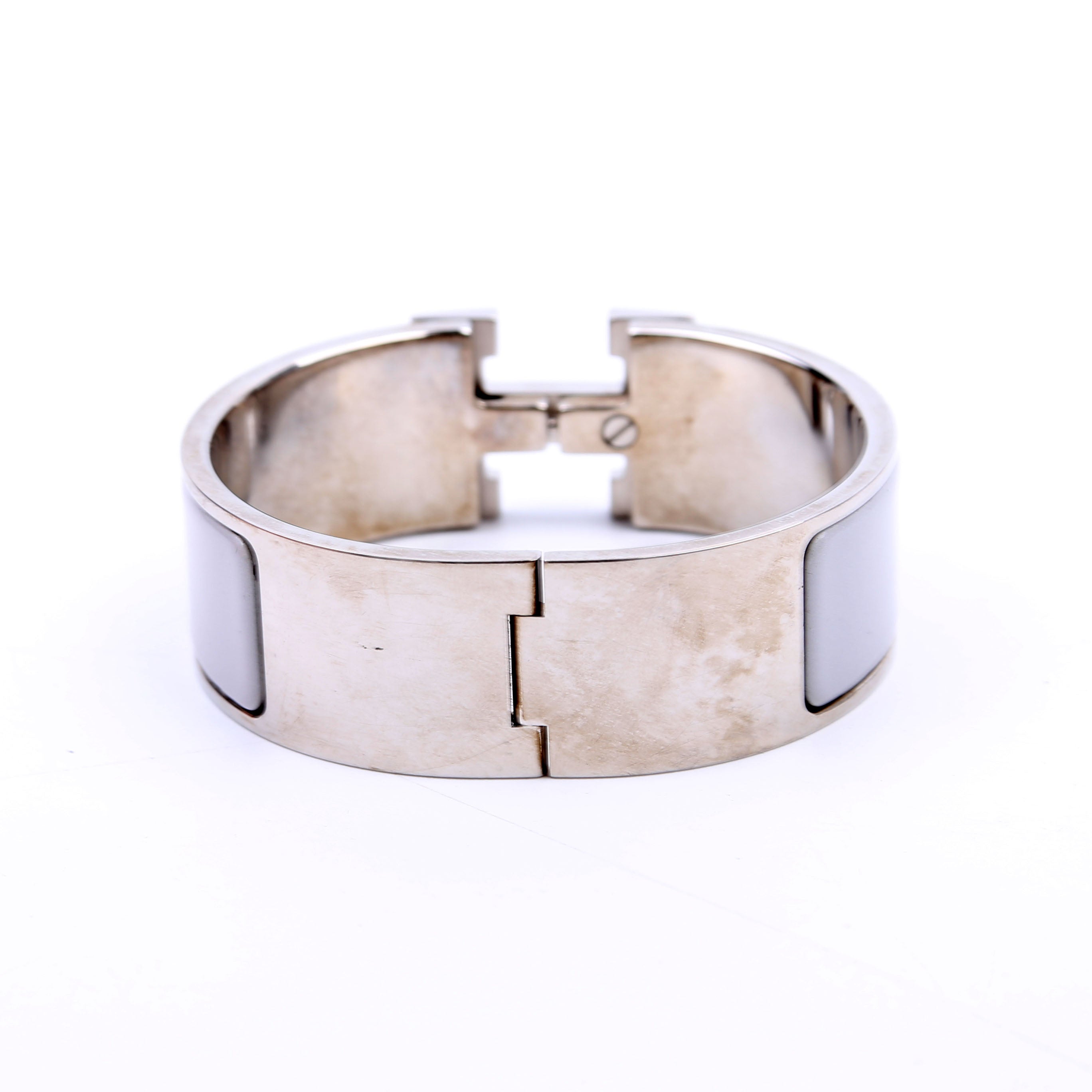 Clic Clac Enamel H Wide PM Bracelet Silver/Grey