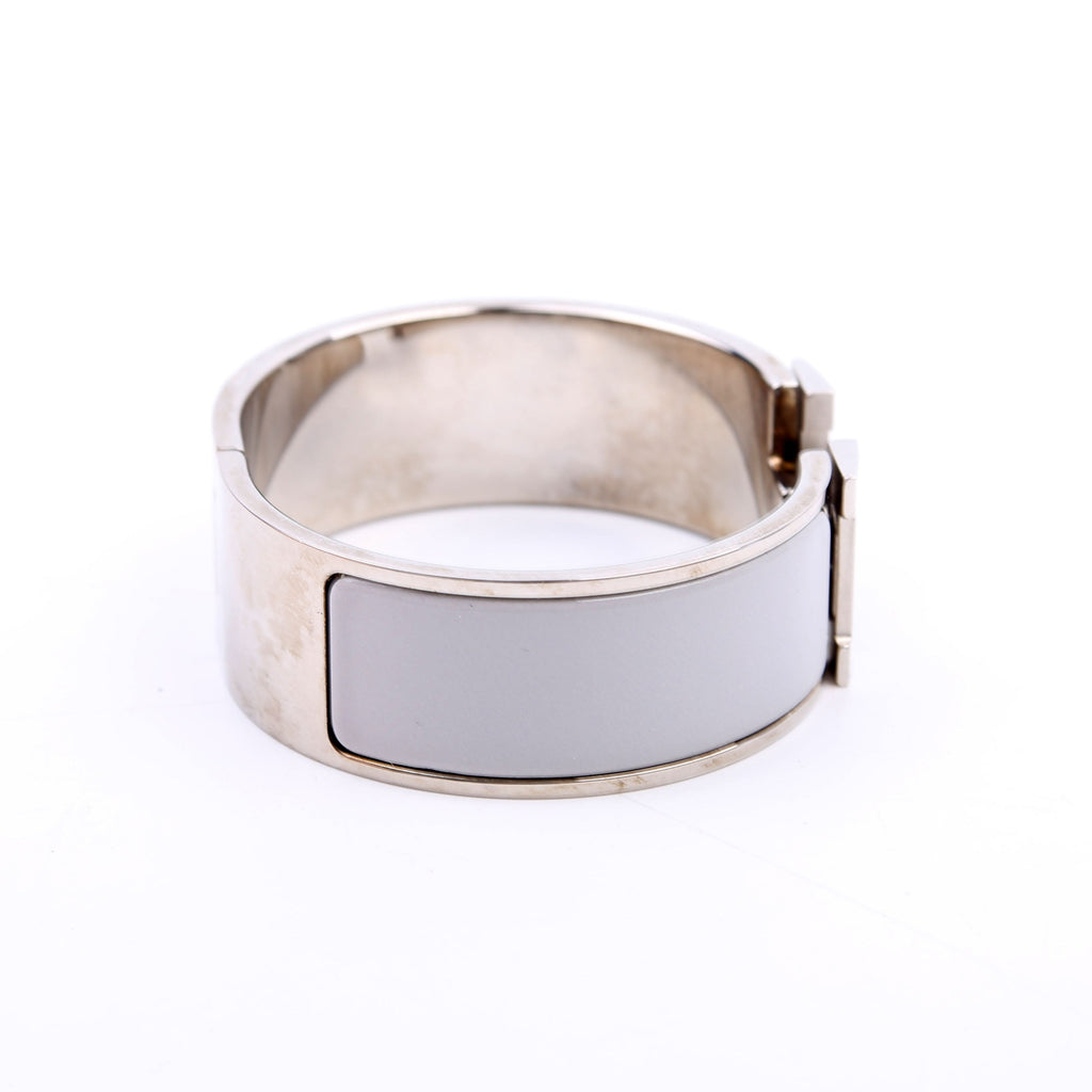 Clic Clac Enamel H Wide PM Bracelet Silver/Grey