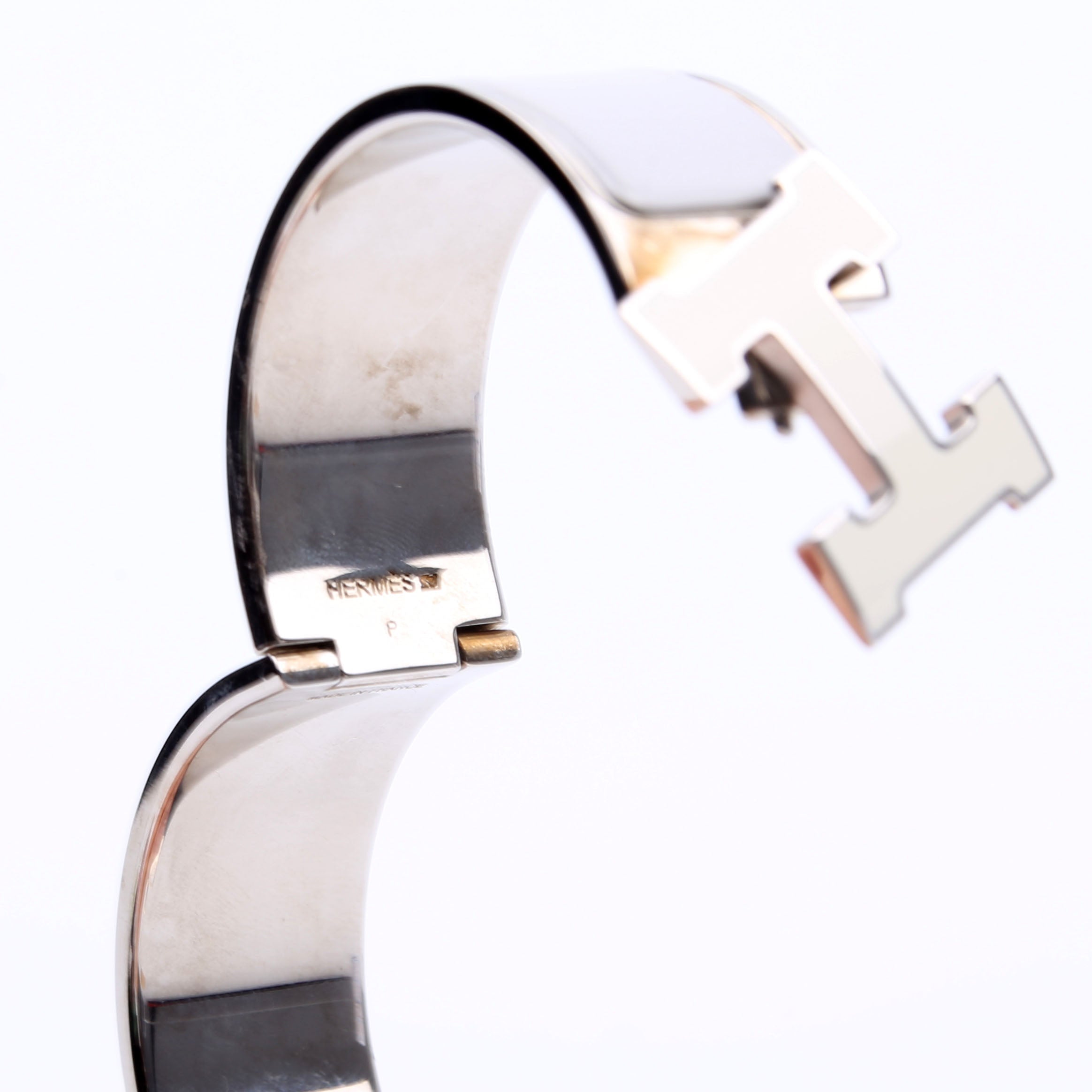 Clic Clac Enamel H Wide PM Bracelet Silver/Grey