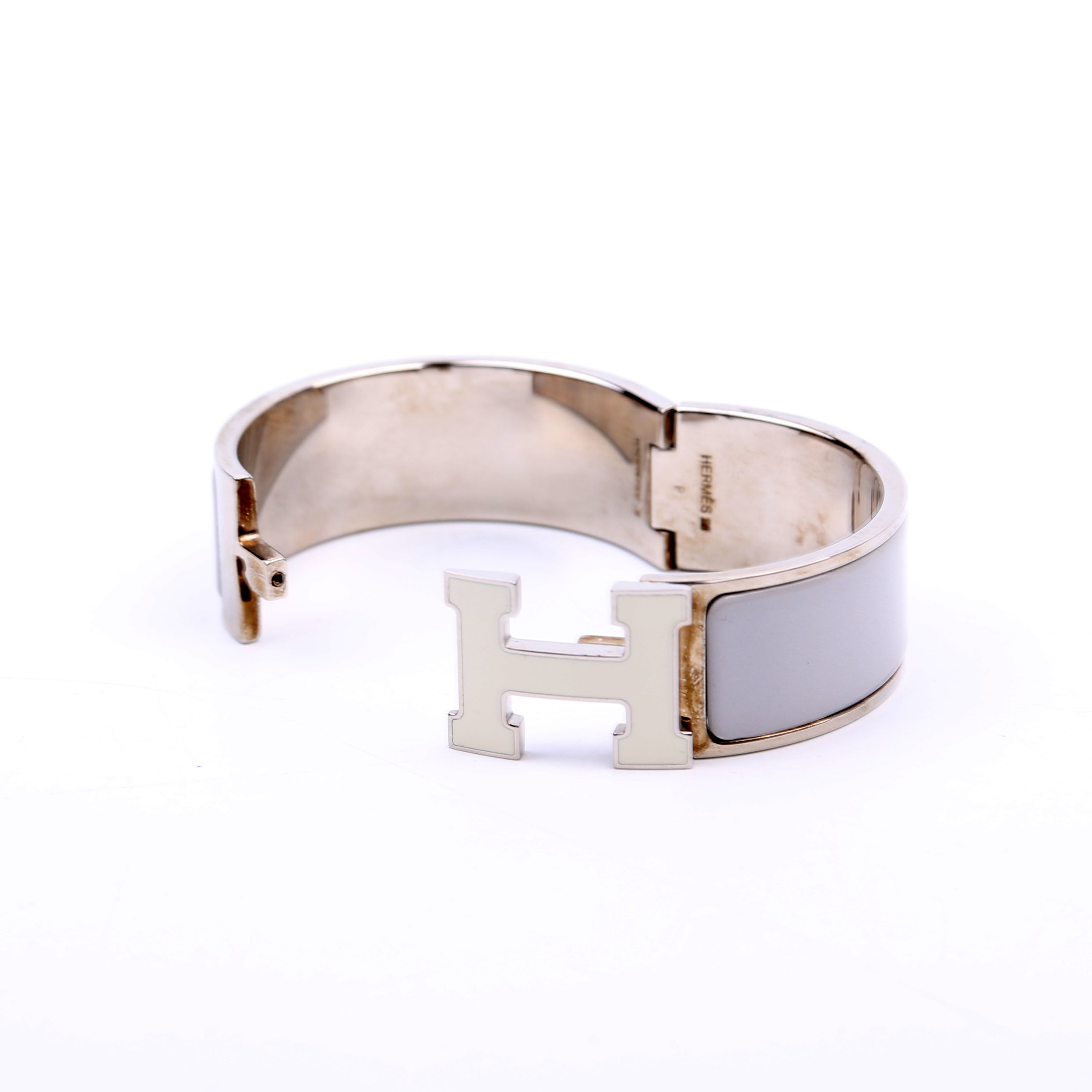 Clic Clac Enamel H Wide PM Bracelet Silver/Grey