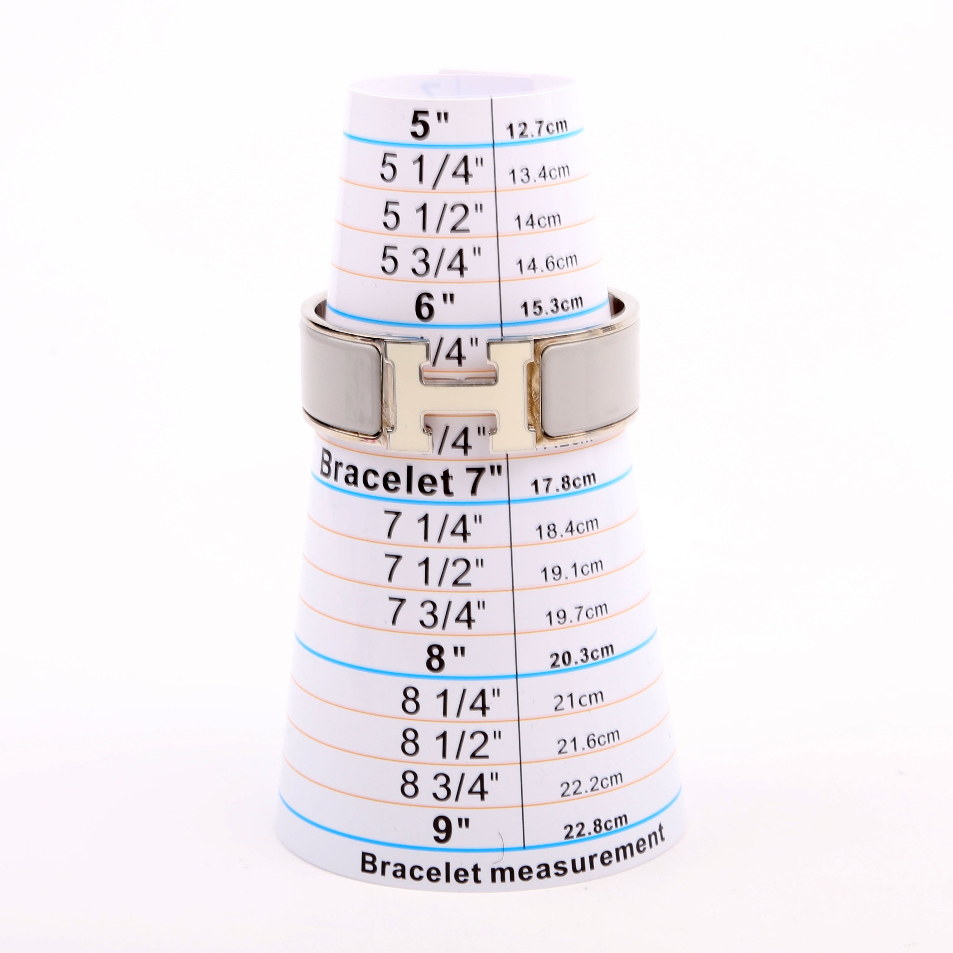Clic Clac Enamel H Wide PM Bracelet Silver/Grey