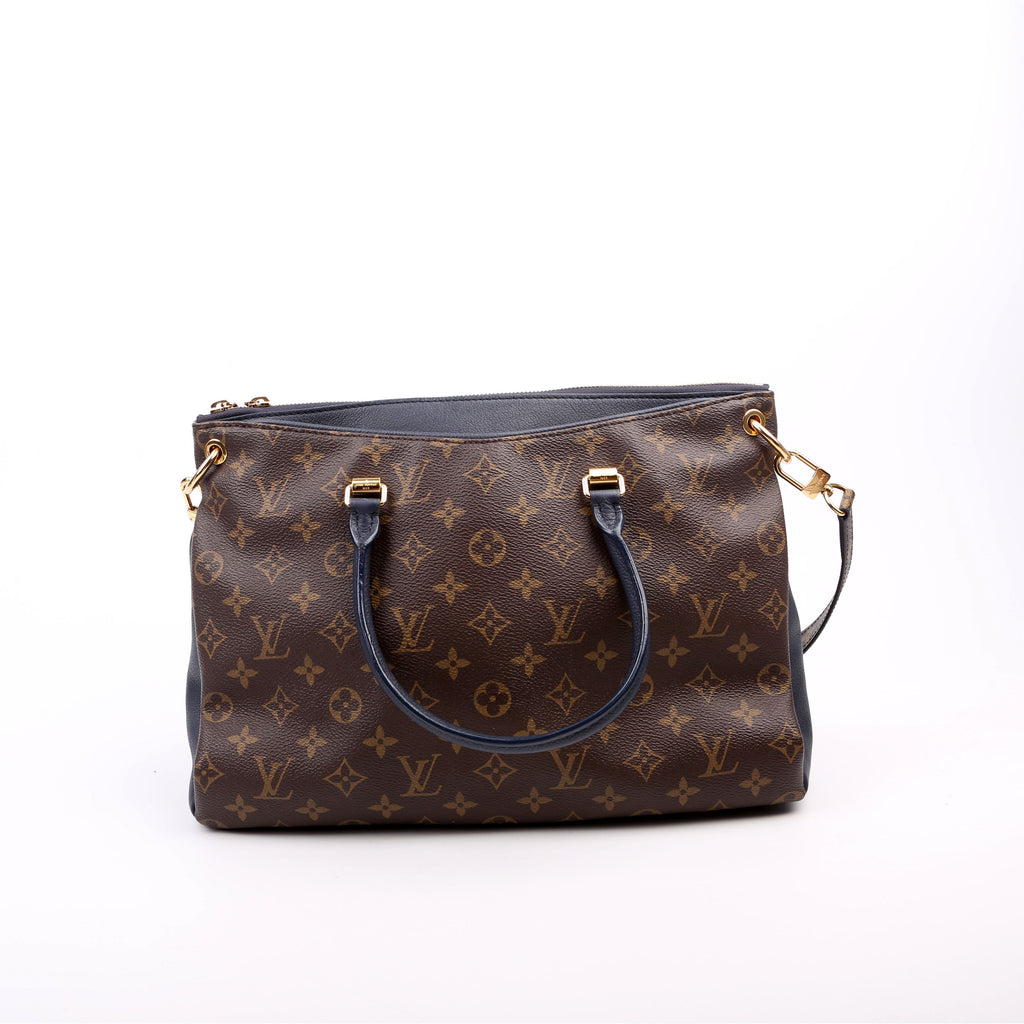 Pallas Tote Monogram Leather Side Navy