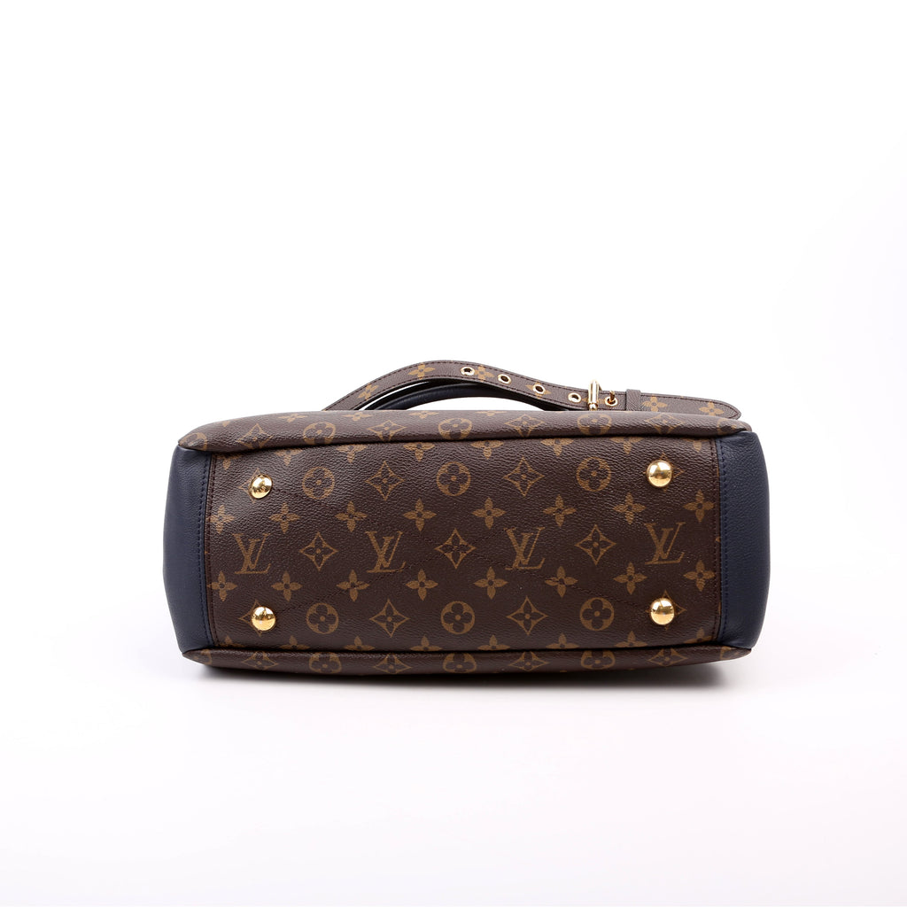 Pallas Tote Monogram Leather Side Navy