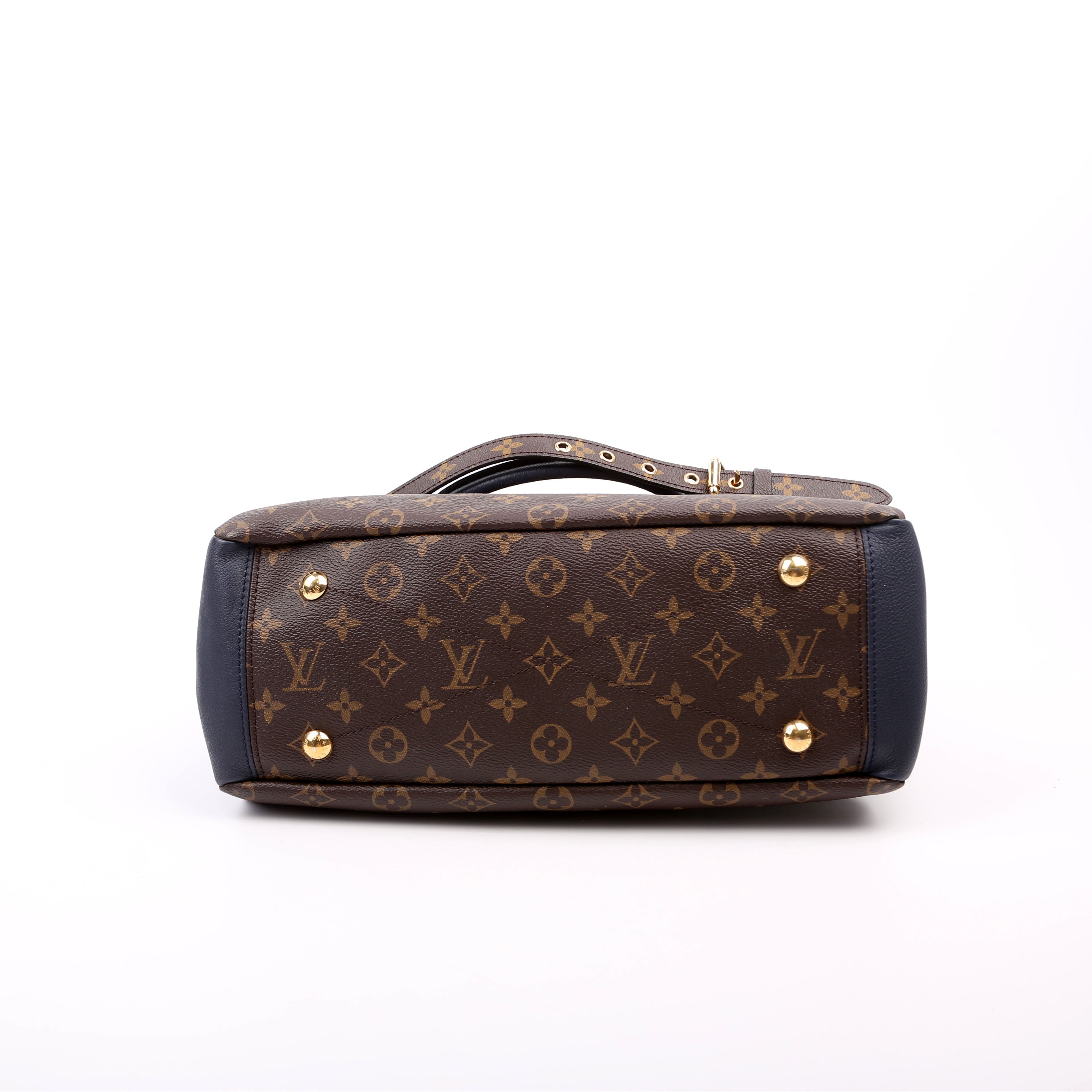 Pallas Tote Monogram Leather Side Navy