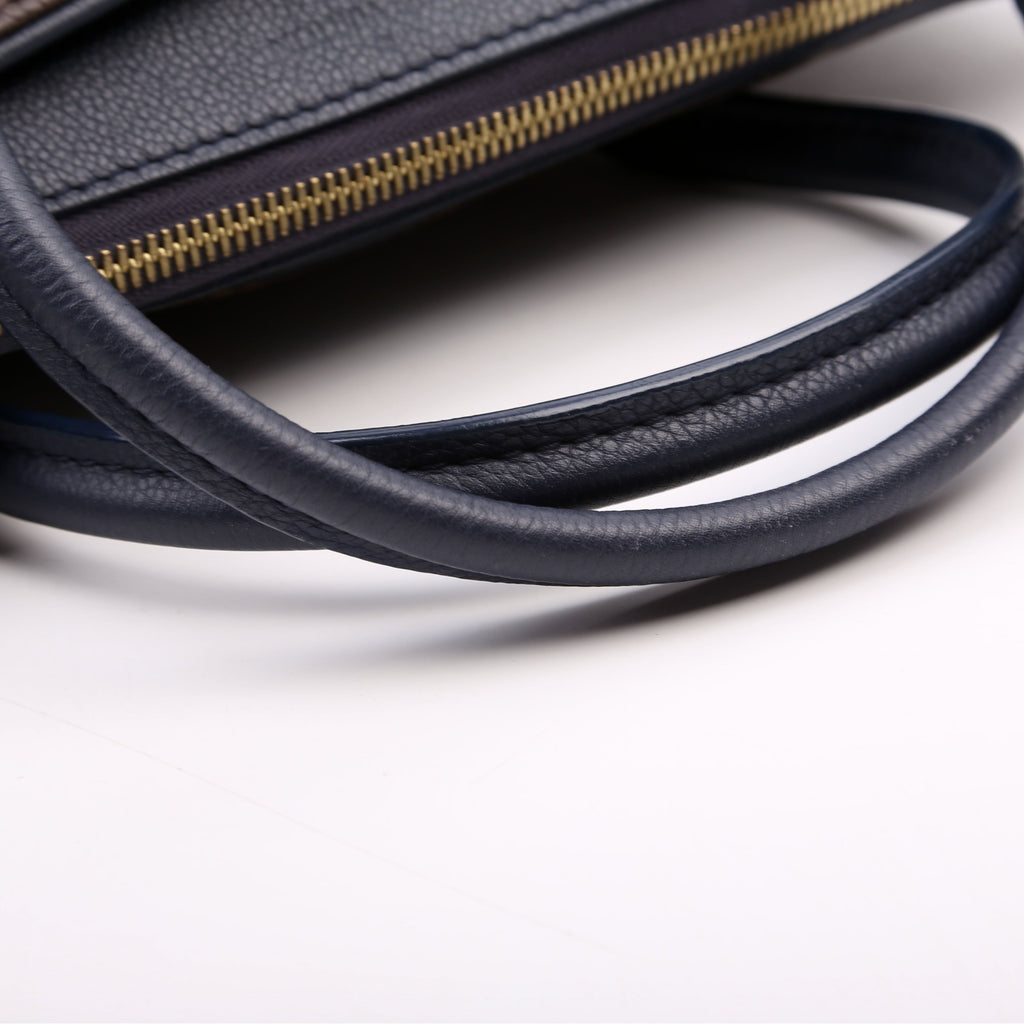 Pallas Tote Monogram Leather Side Navy
