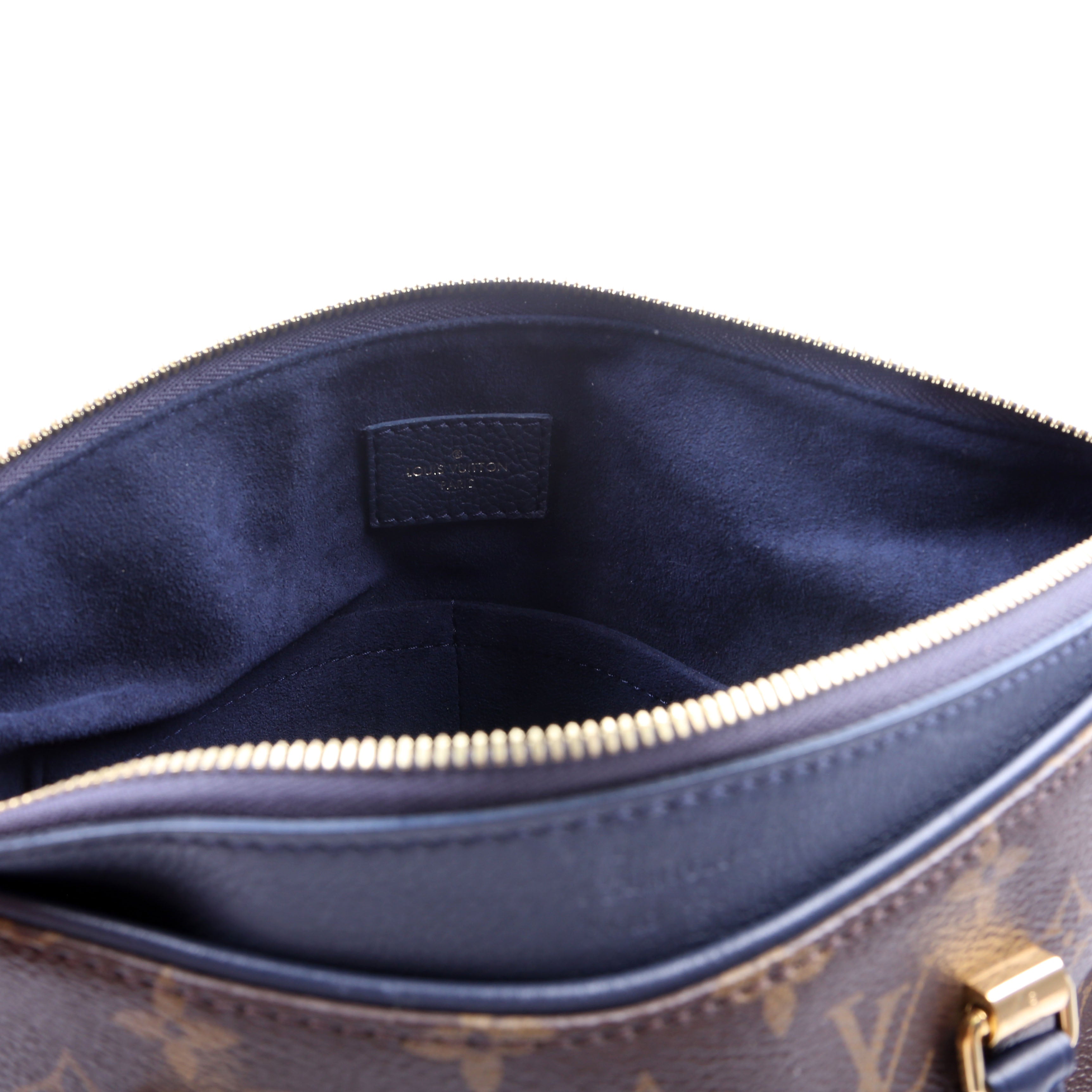 Pallas Tote Monogram Leather Side Navy