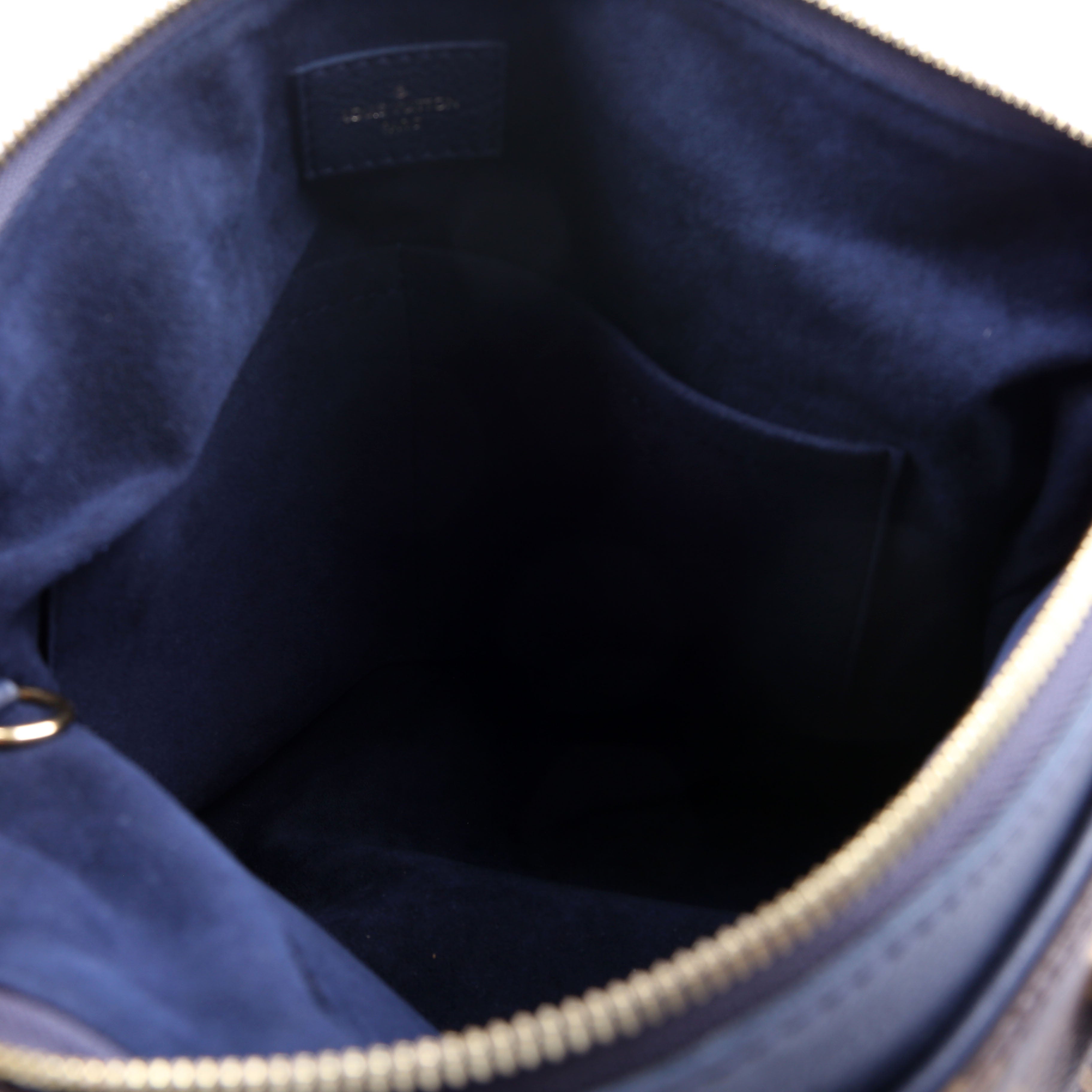 Pallas Tote Monogram Leather Side Navy