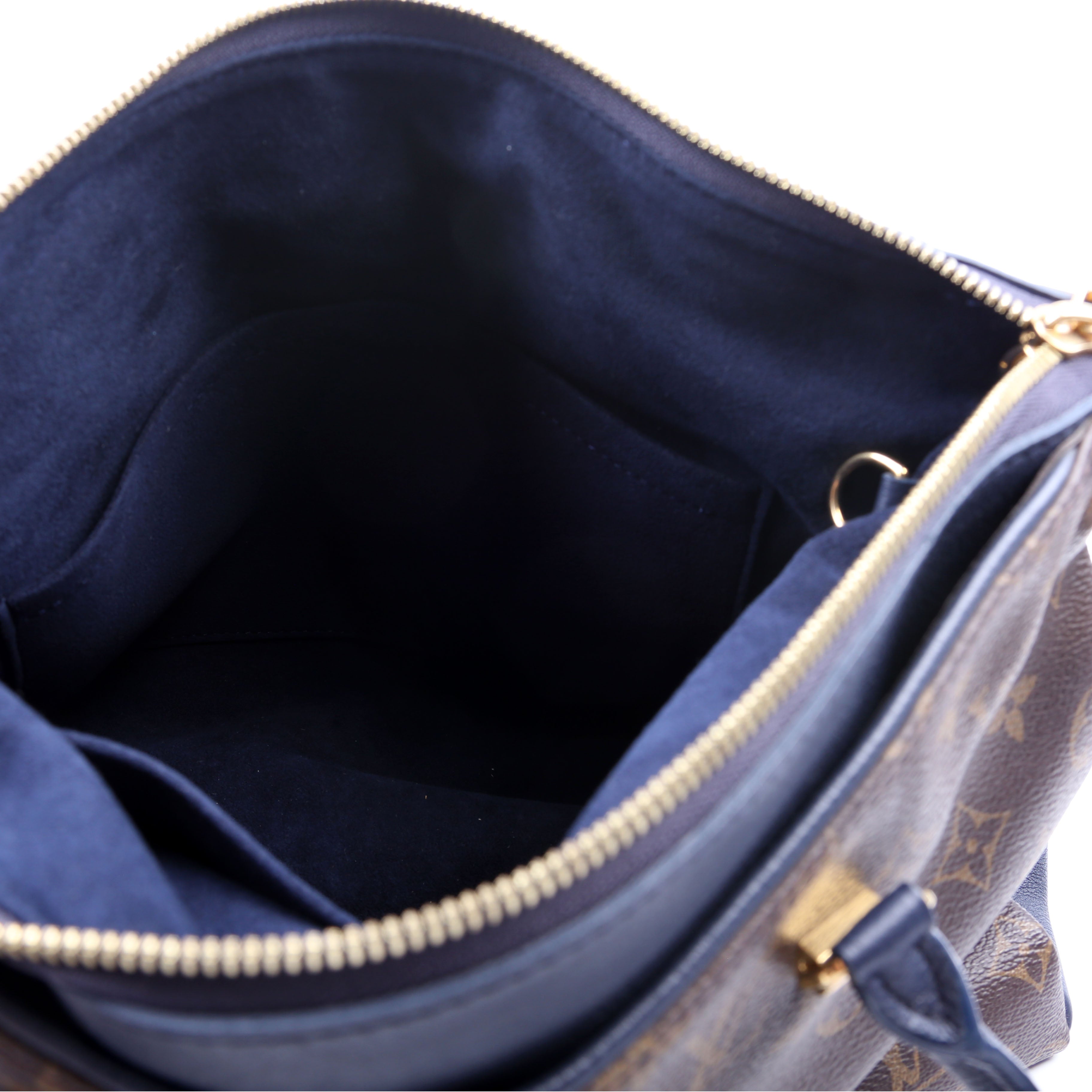 Pallas Tote Monogram Leather Side Navy