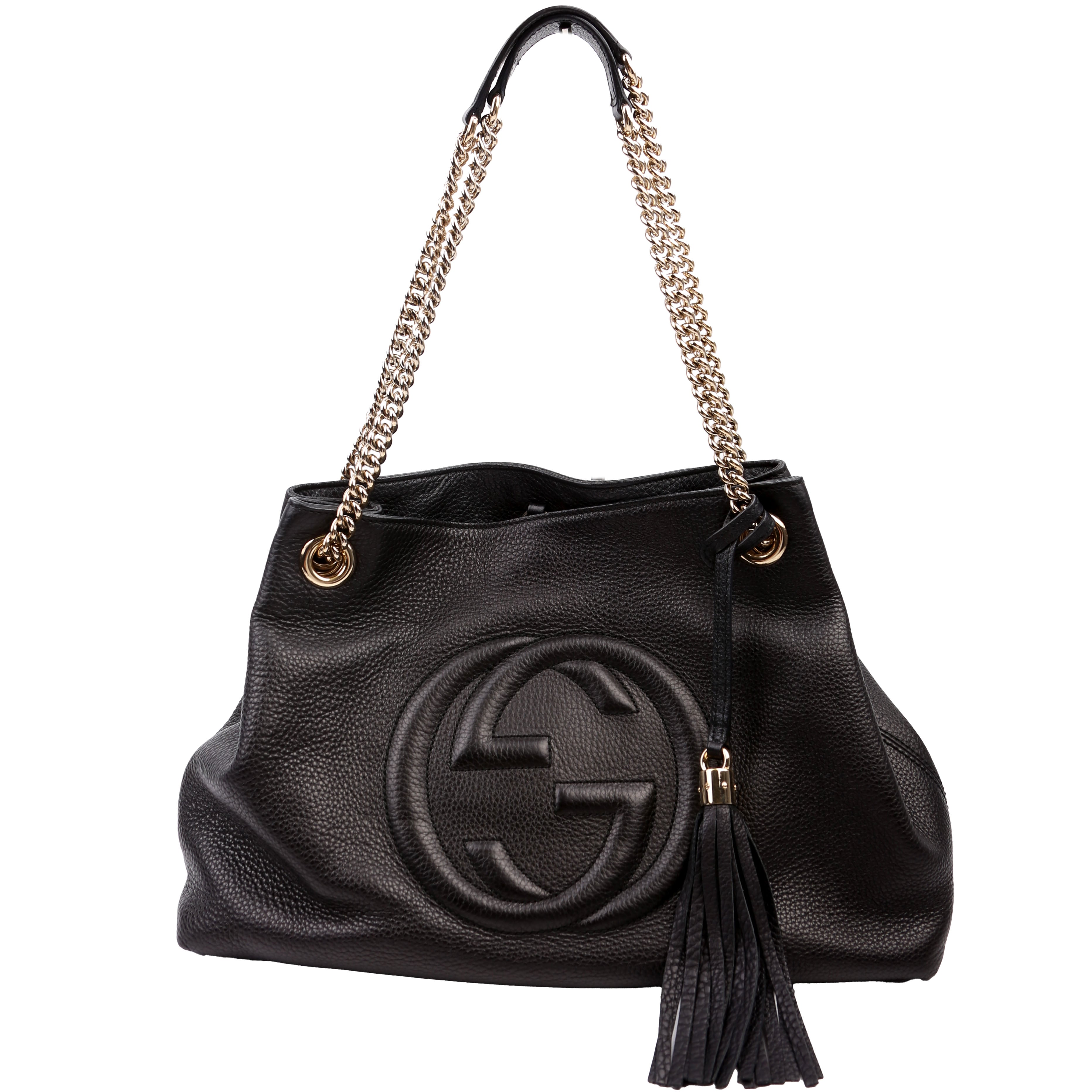 308982 Soho Leather Shoulder Medium Black