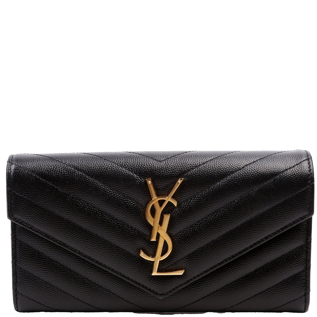 Flap Wallet Large Grain De Poudre Black