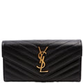 Flap Wallet Large Grain De Poudre Black