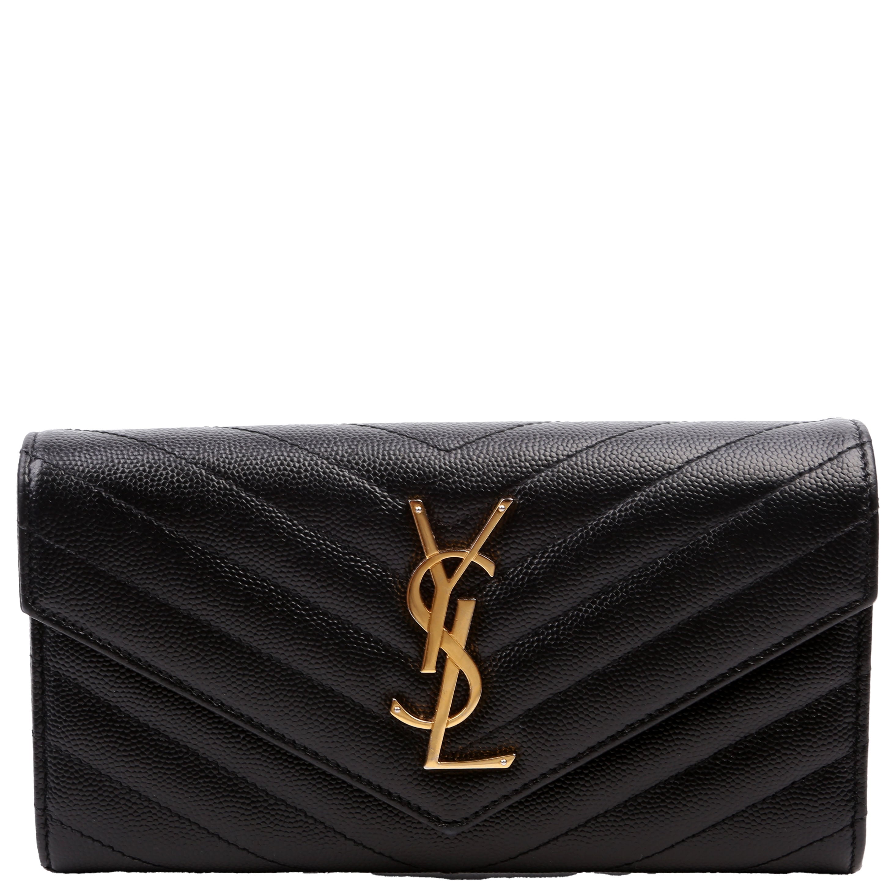 Flap Wallet Large Grain De Poudre Black