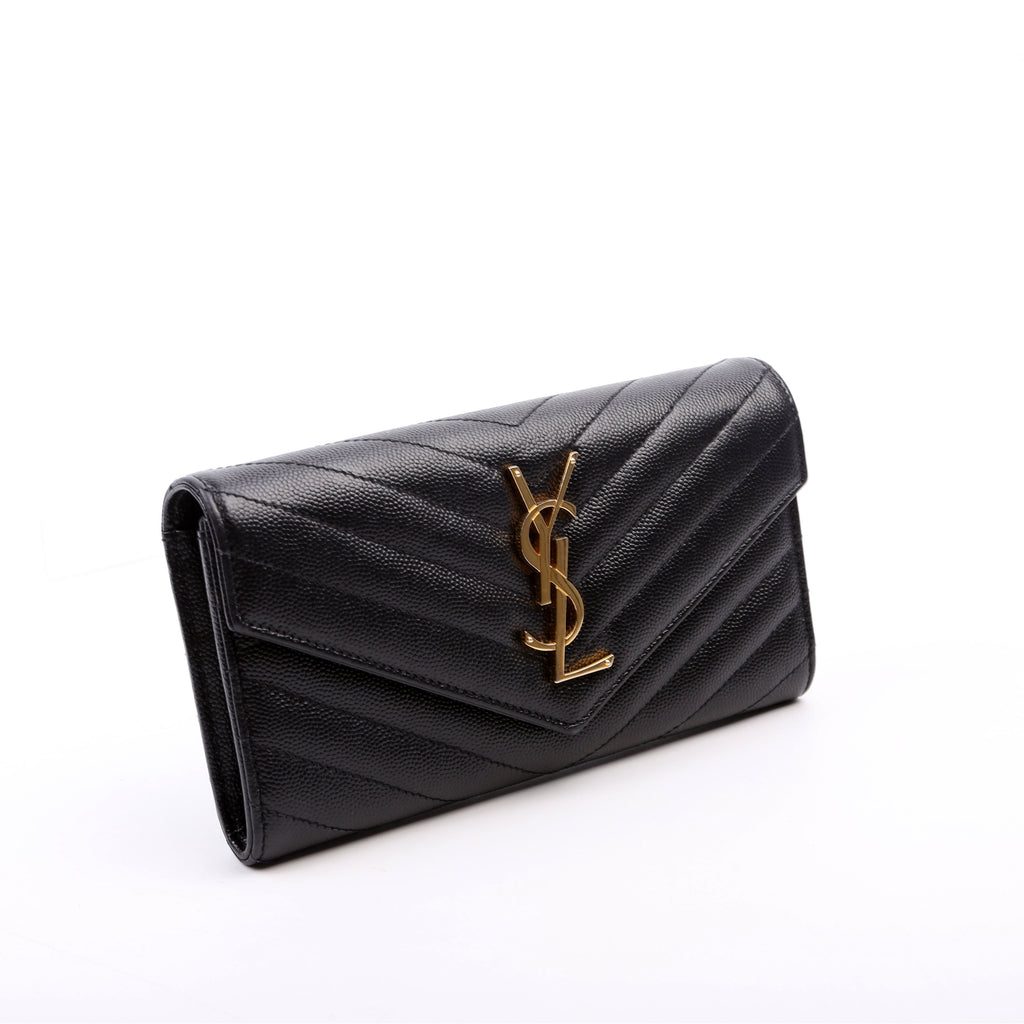 Flap Wallet Large Grain De Poudre Black