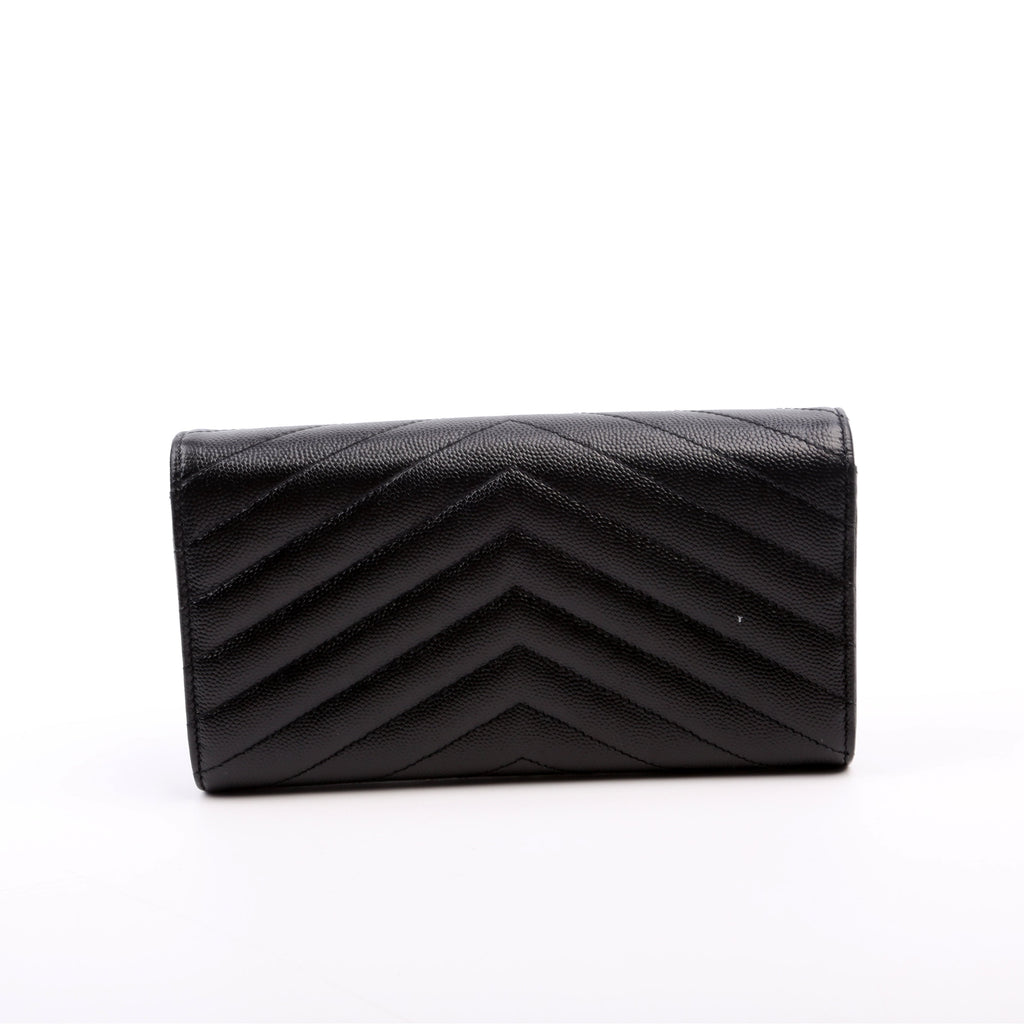 Flap Wallet Large Grain De Poudre Black