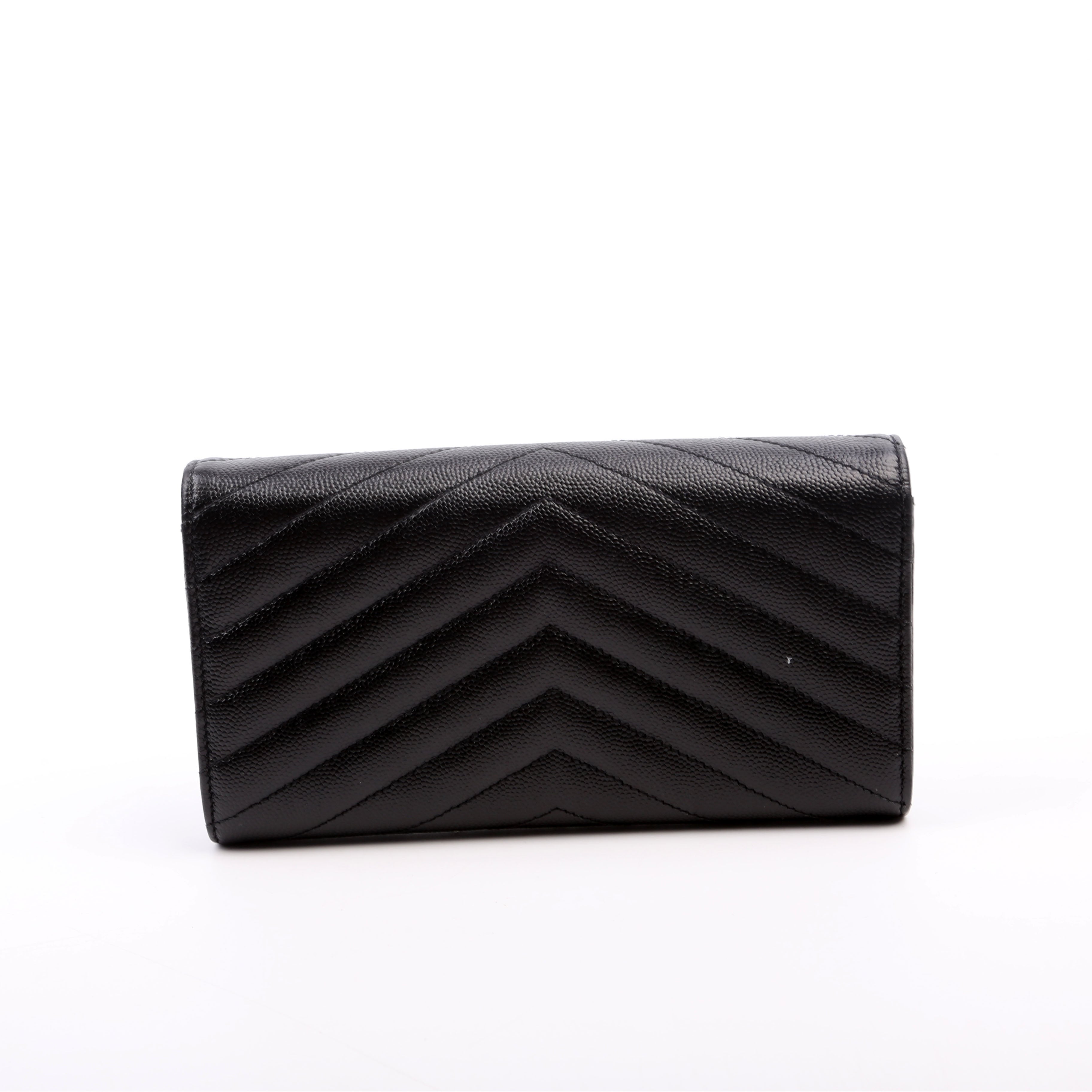 Flap Wallet Large Grain De Poudre Black