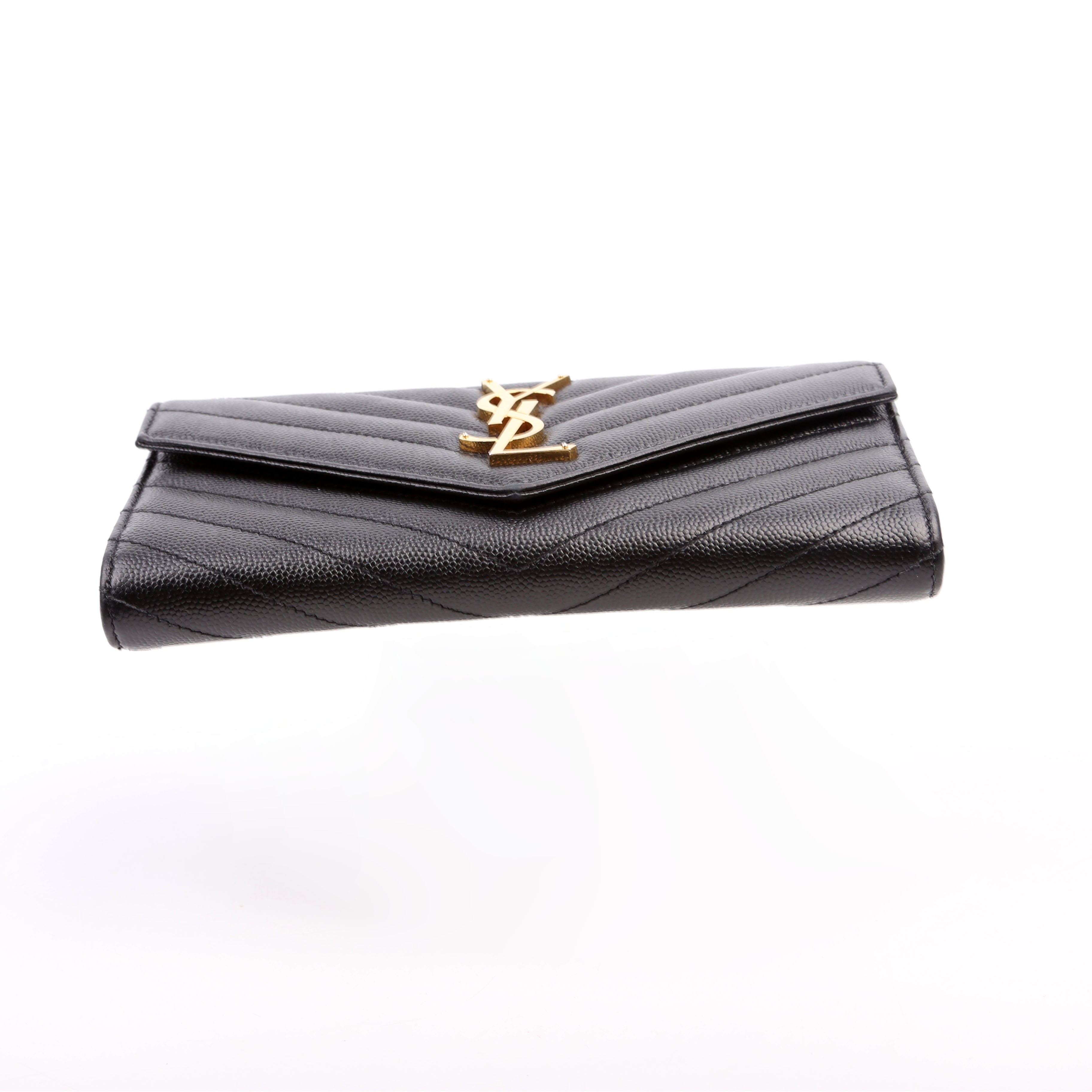 Flap Wallet Large Grain De Poudre Black