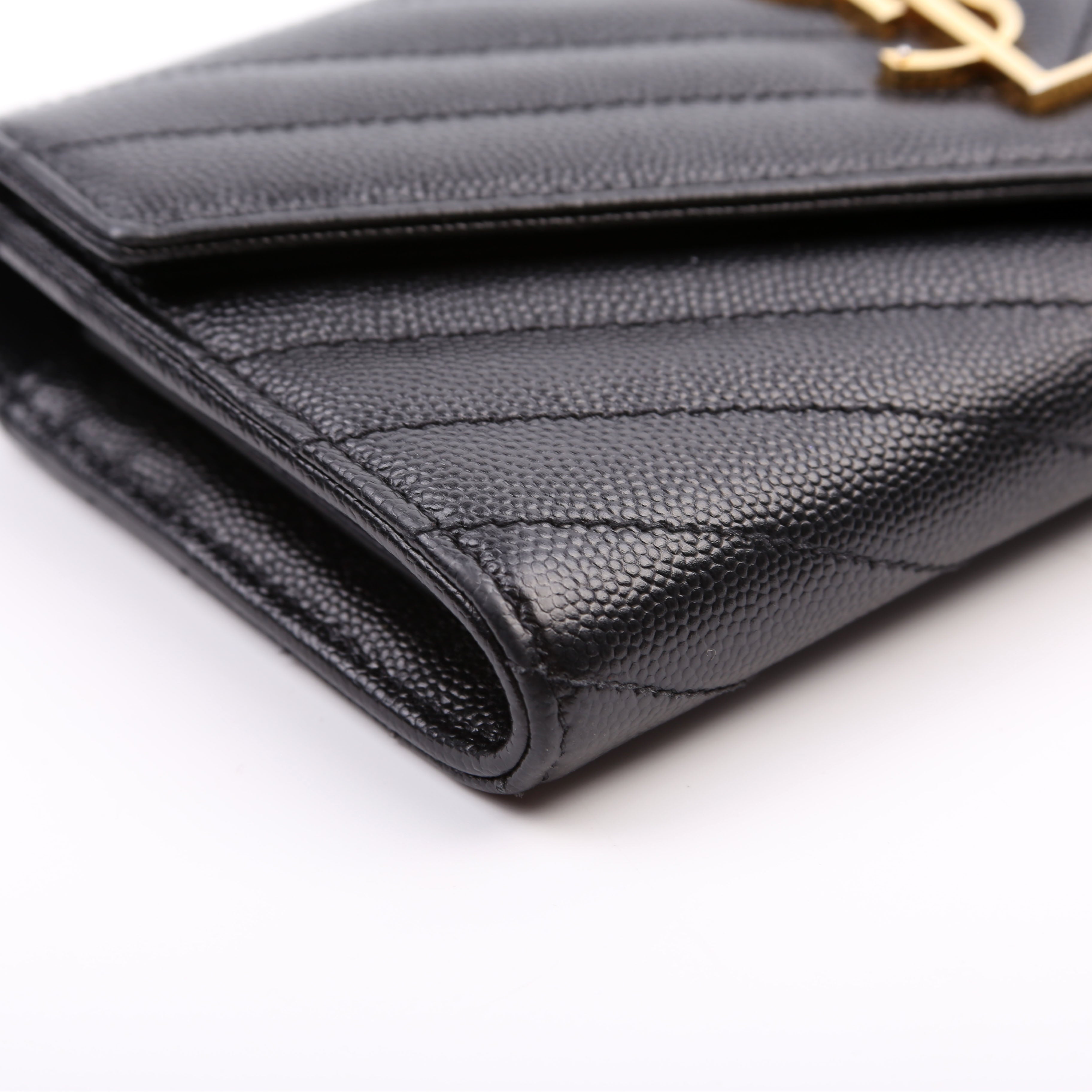 Flap Wallet Large Grain De Poudre Black