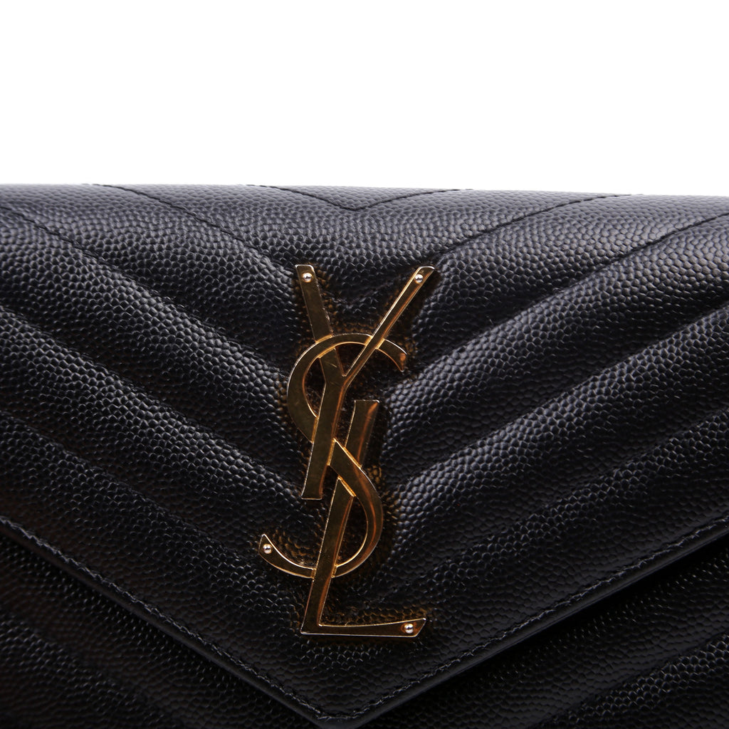 Flap Wallet Large Grain De Poudre Black