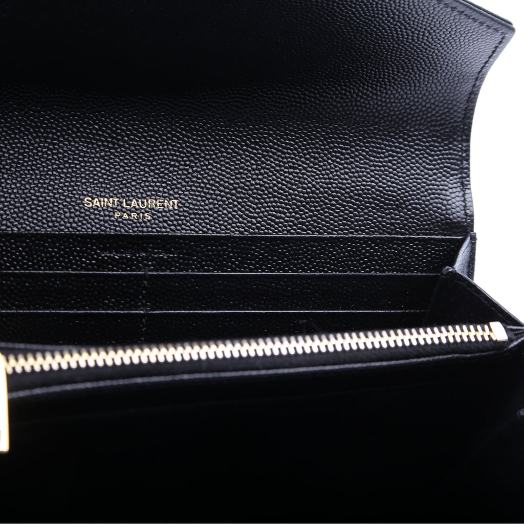 Flap Wallet Large Grain De Poudre Black