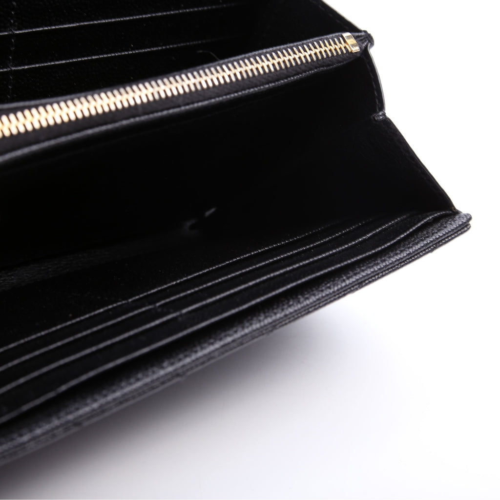Flap Wallet Large Grain De Poudre Black