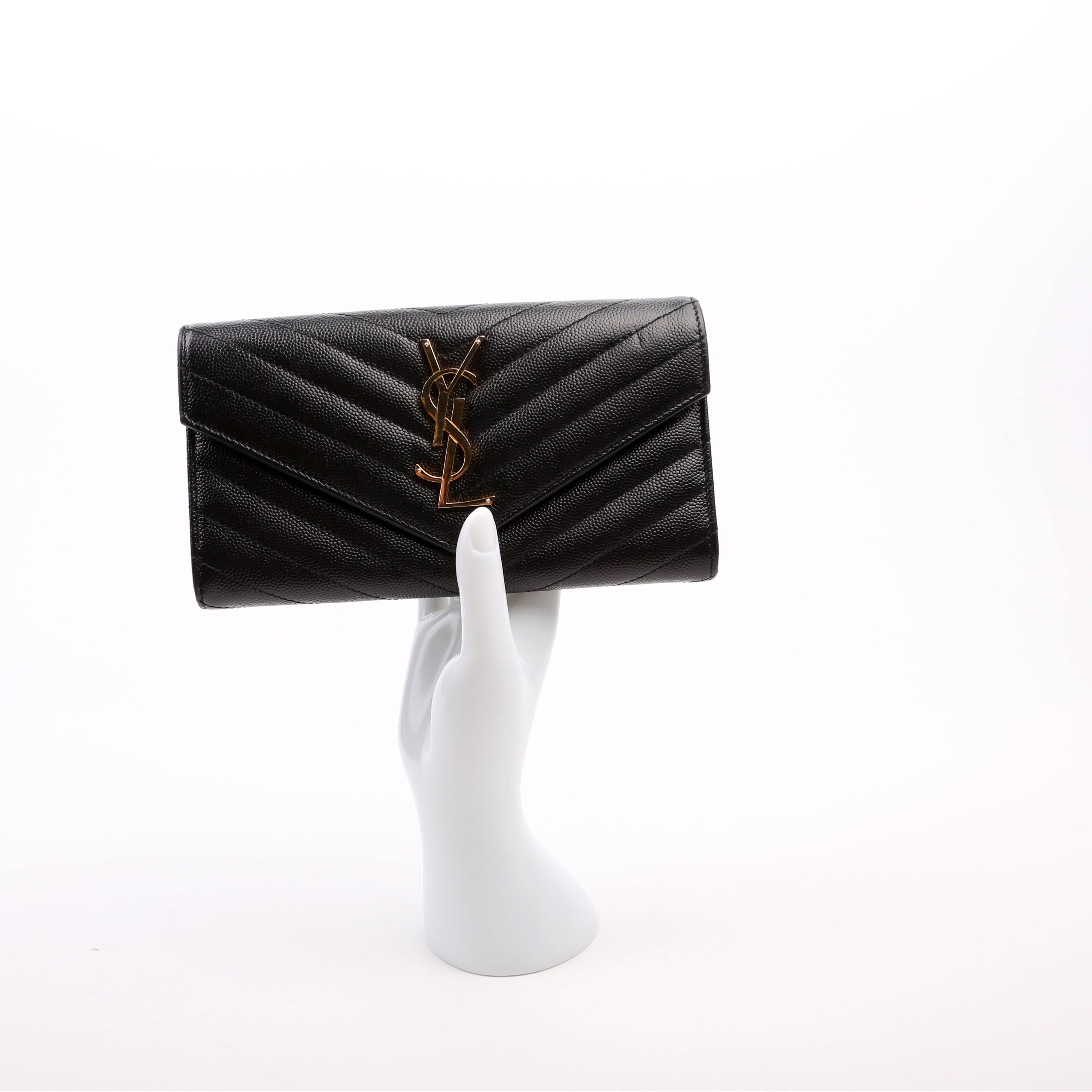 Flap Wallet Large Grain De Poudre Black