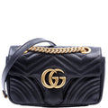 446744 Marmont Leather Shoulder Mini Flap Black