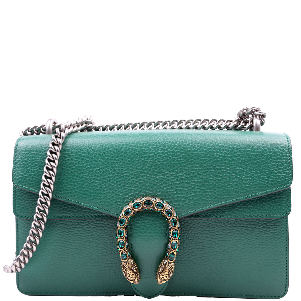 400249 Dionysus Leather Shoulder Small Green