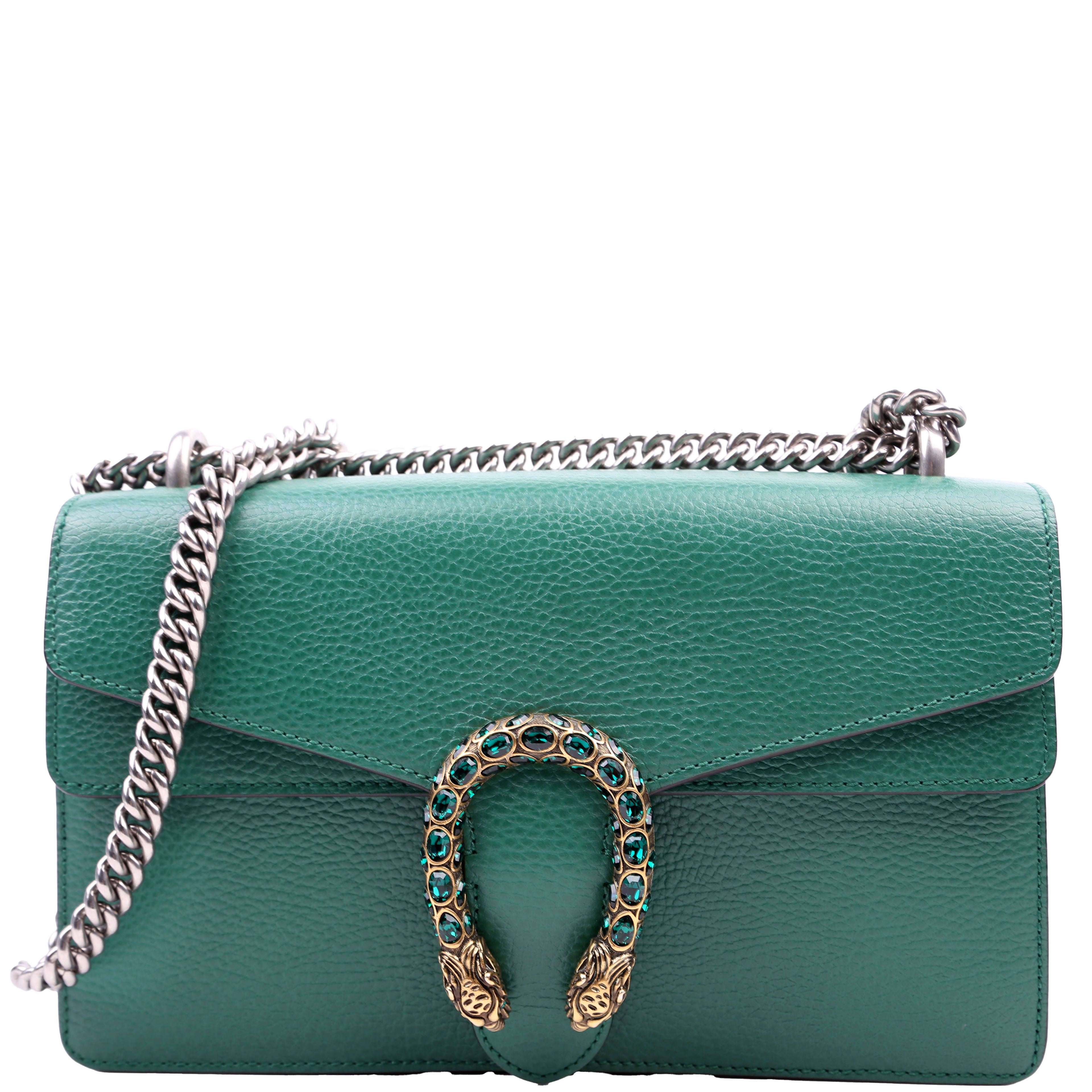 400249 Dionysus Leather Shoulder Small Green