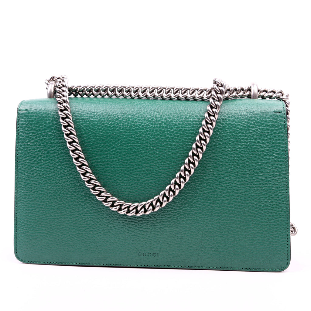 400249 Dionysus Leather Shoulder Small Green
