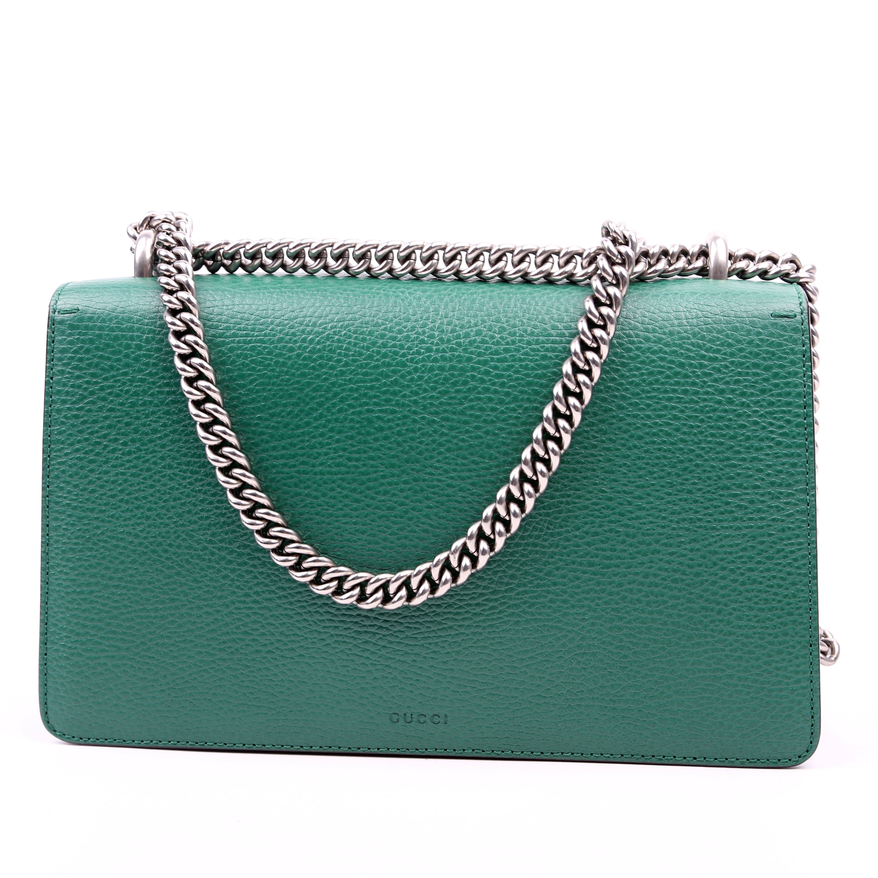 400249 Dionysus Leather Shoulder Small Green