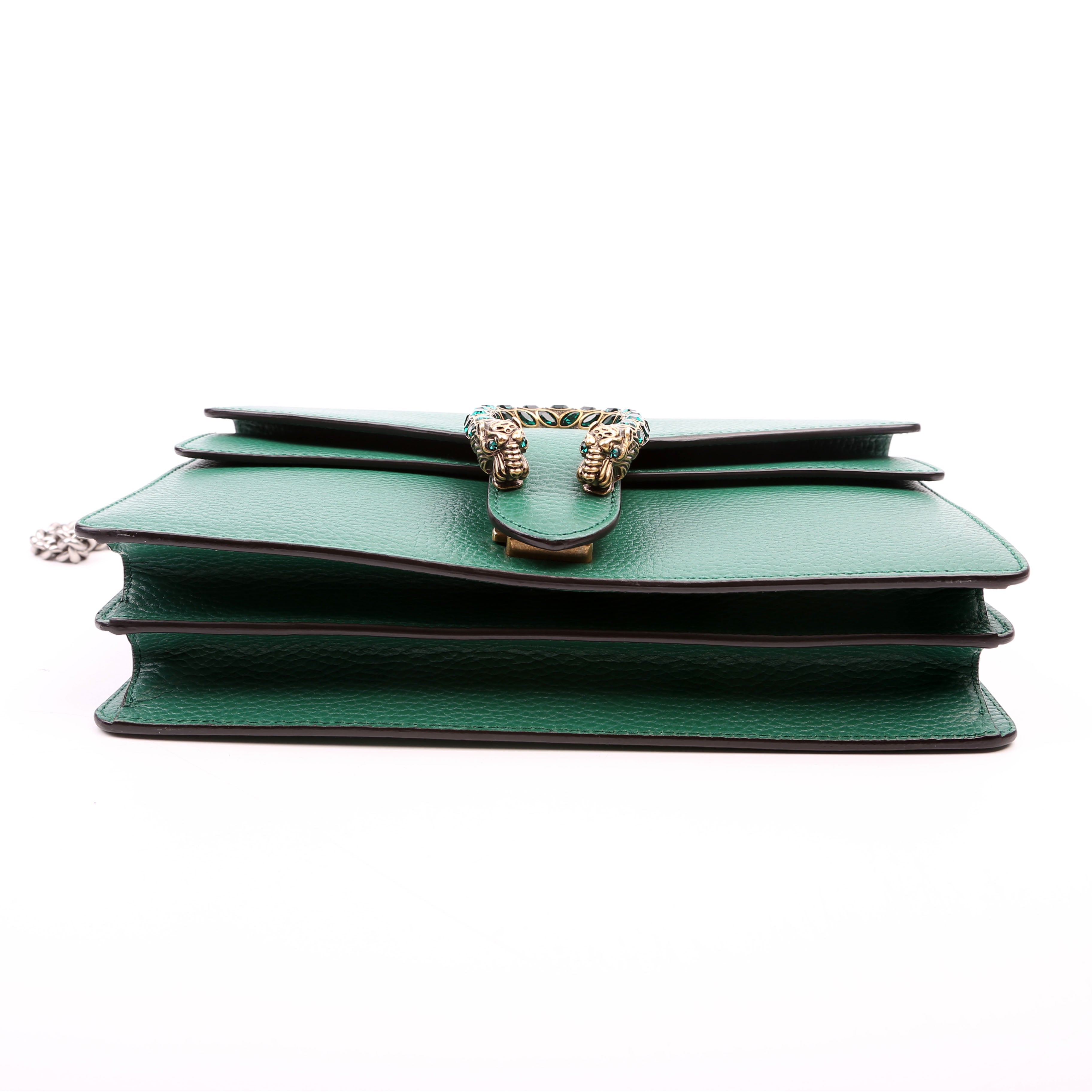 400249 Dionysus Leather Shoulder Small Green