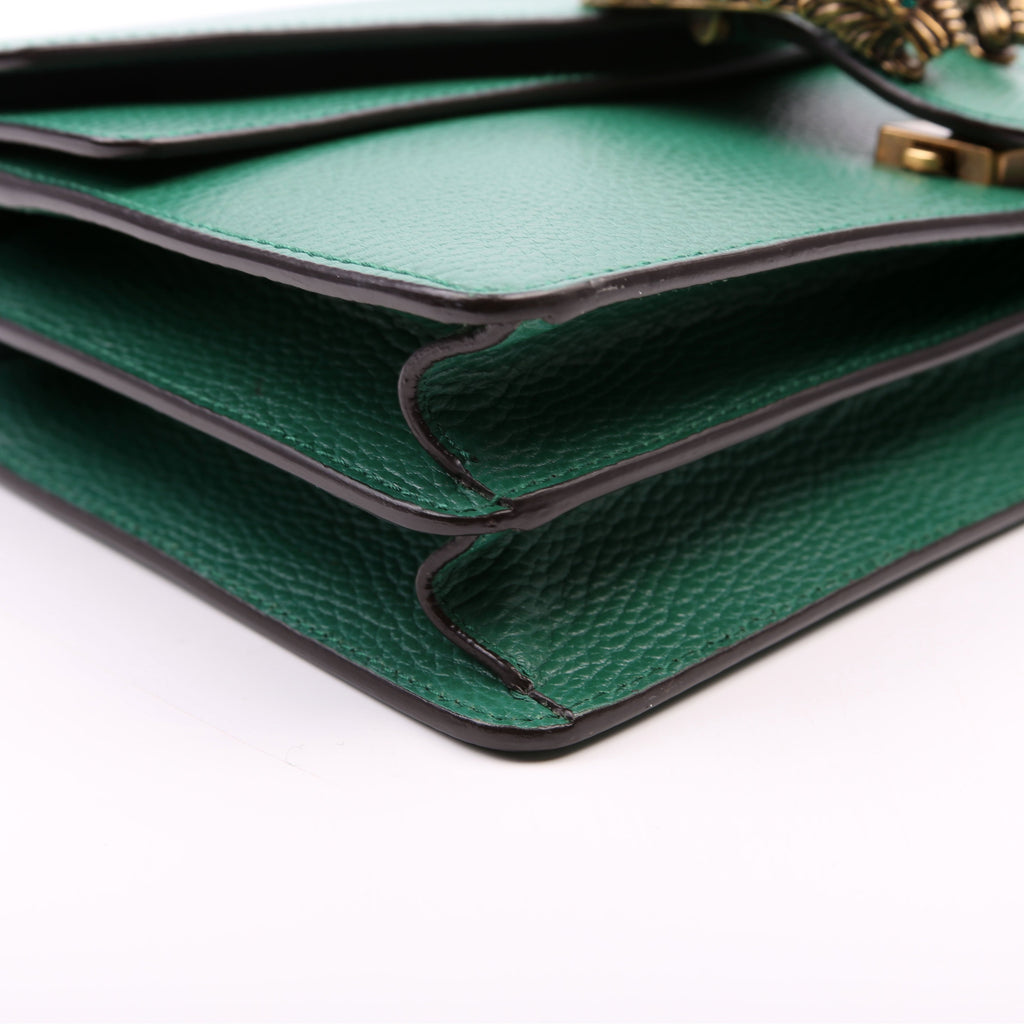 400249 Dionysus Leather Shoulder Small Green