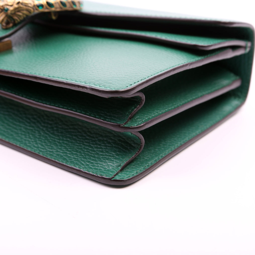 400249 Dionysus Leather Shoulder Small Green