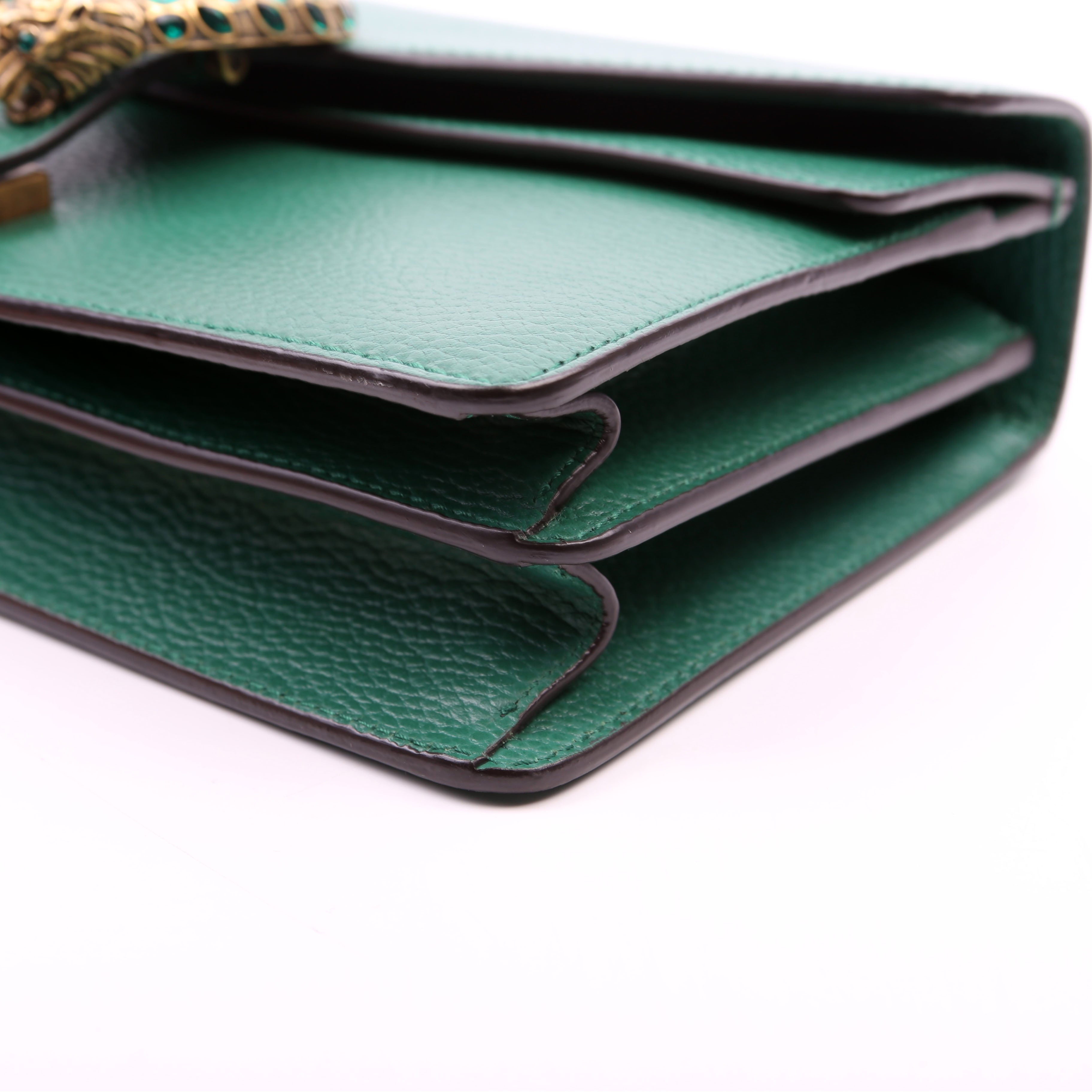 400249 Dionysus Leather Shoulder Small Green