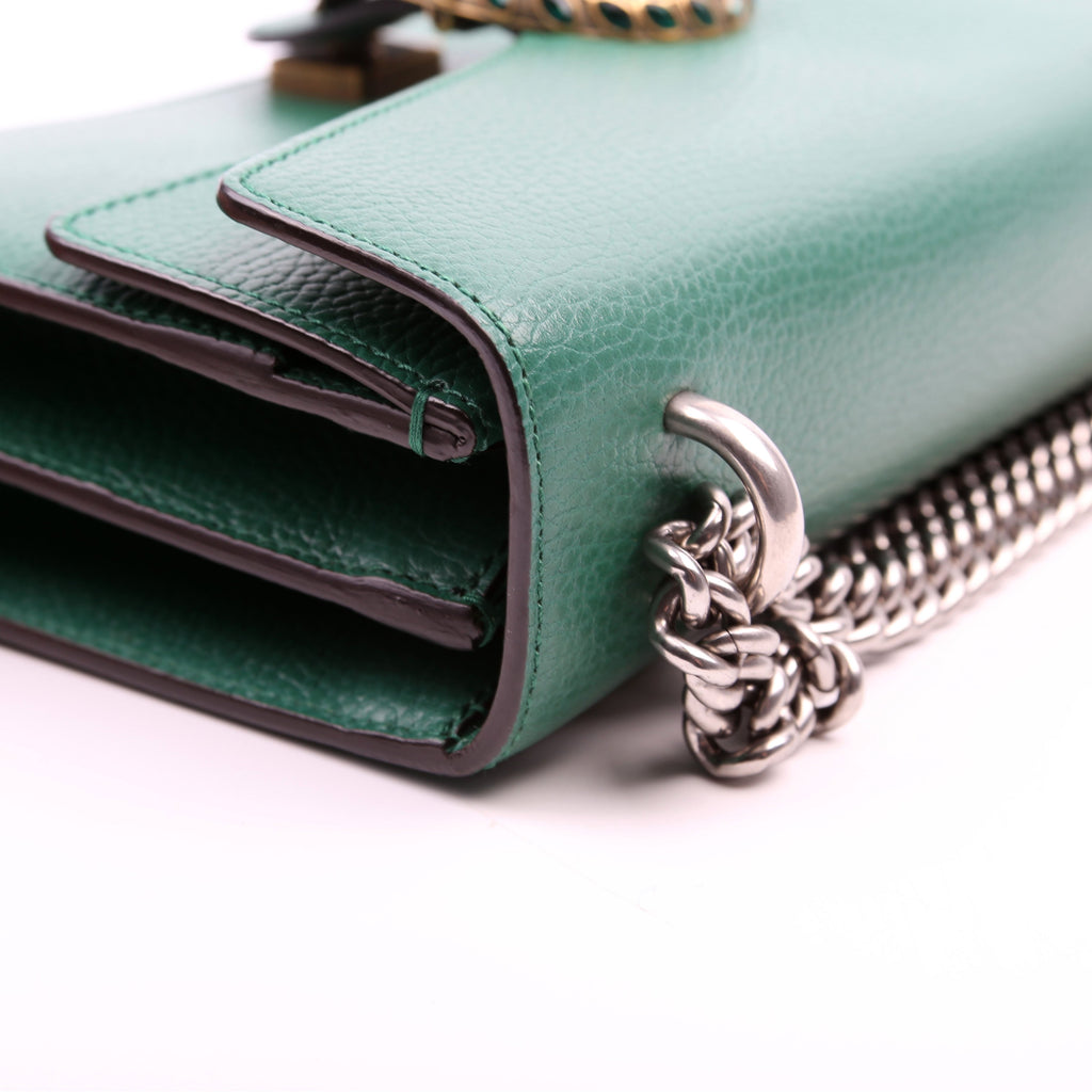 400249 Dionysus Leather Shoulder Small Green