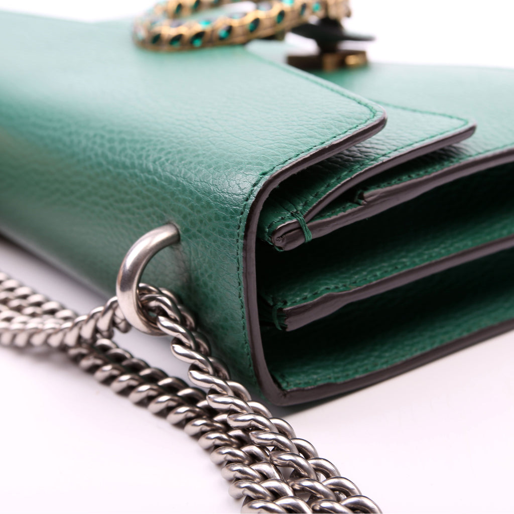 400249 Dionysus Leather Shoulder Small Green