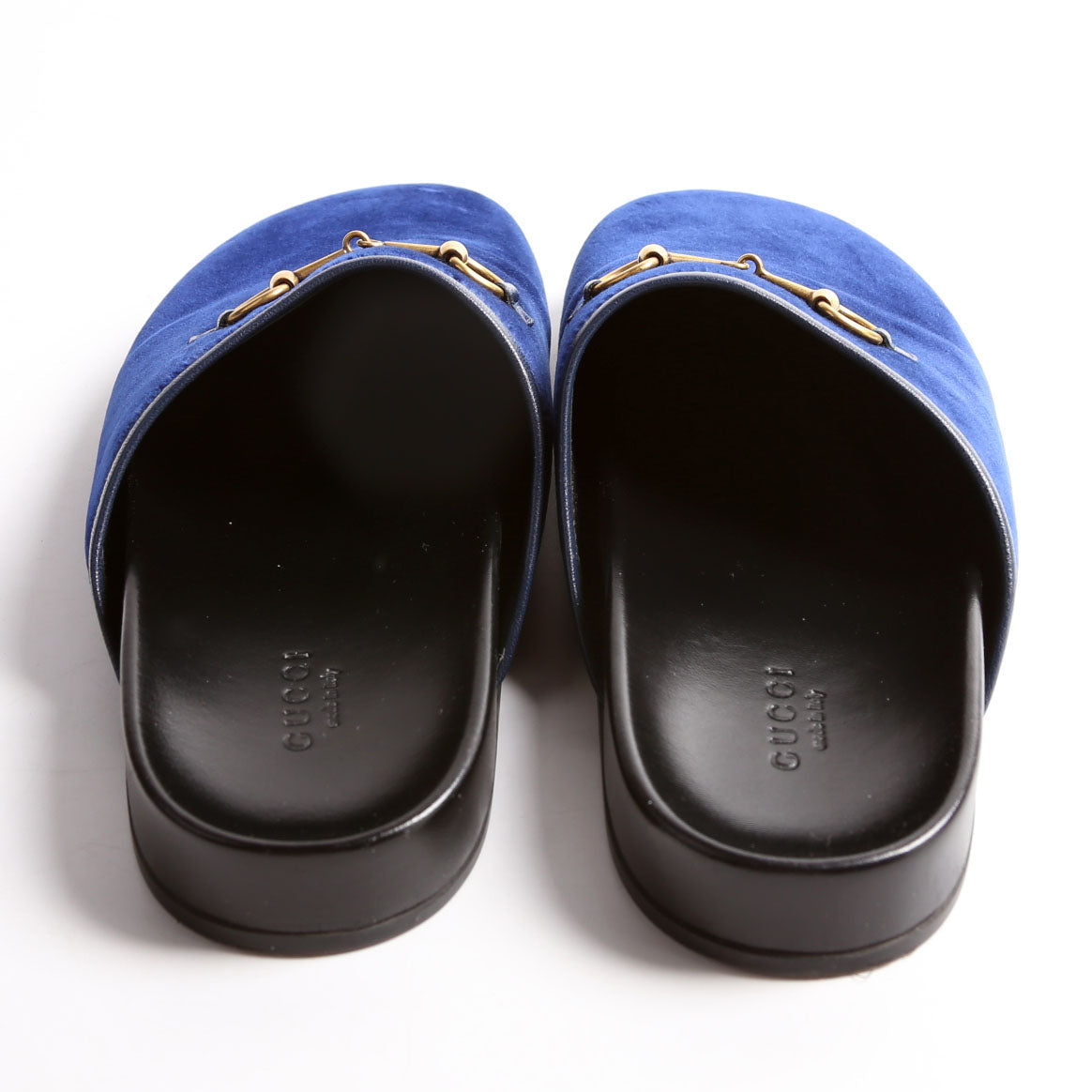Horsebit Velvet Mules Size 37 Blue/Black