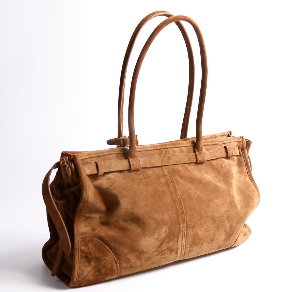 1BA433 Bonnie Large Suede Shoulder Bag Brown