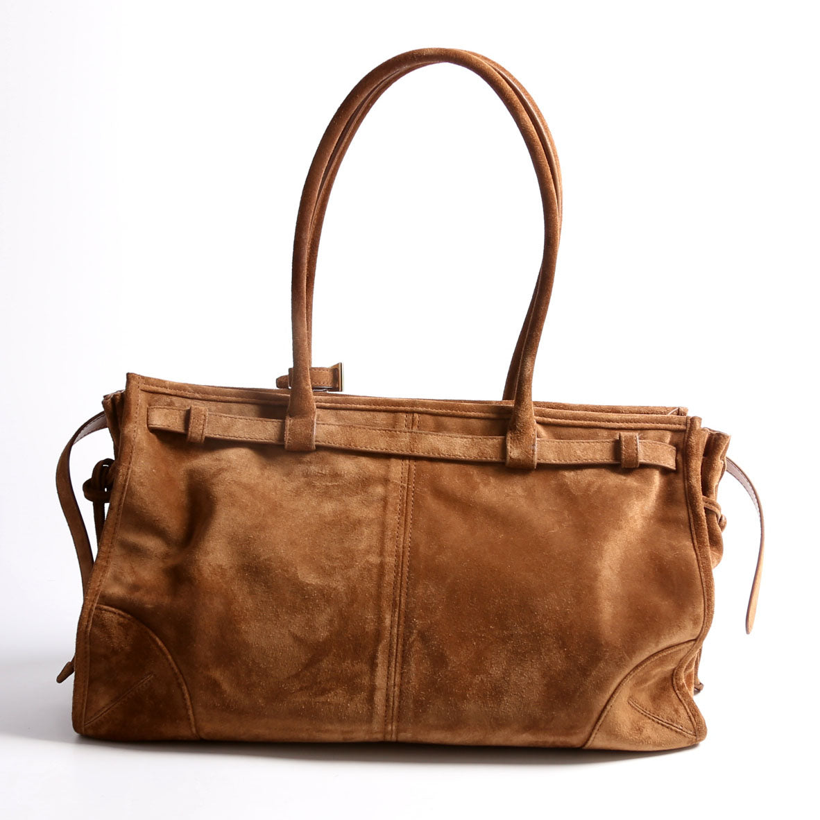 1BA433 Bonnie Large Suede Shoulder Bag Brown
