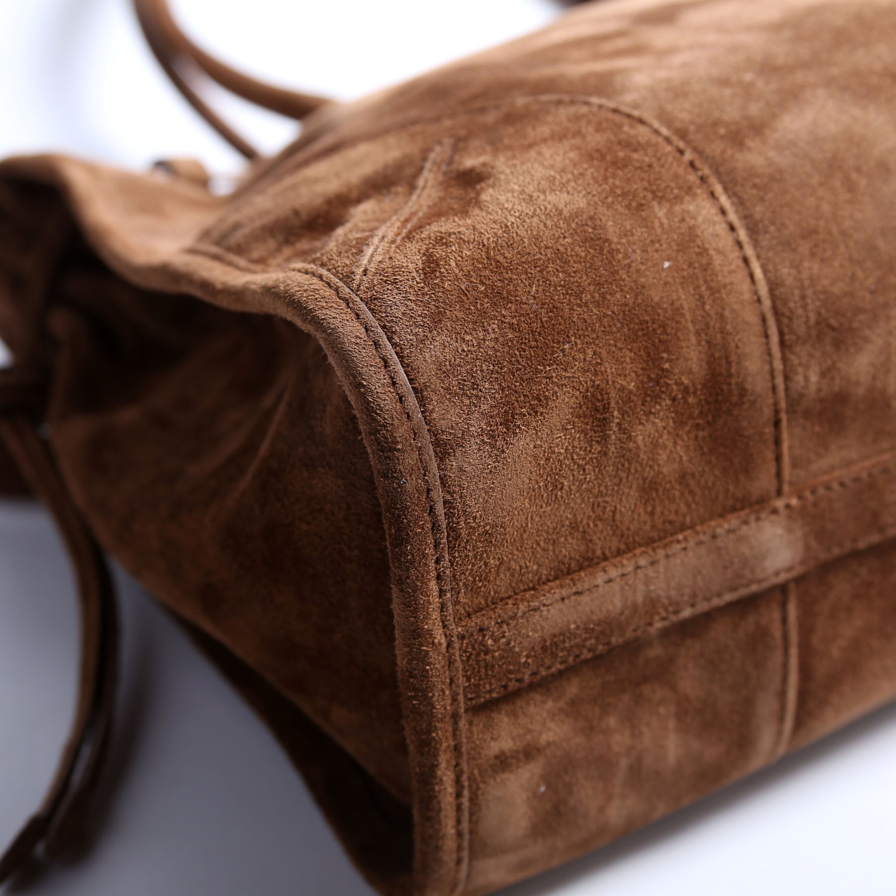 1BA433 Bonnie Large Suede Shoulder Bag Brown