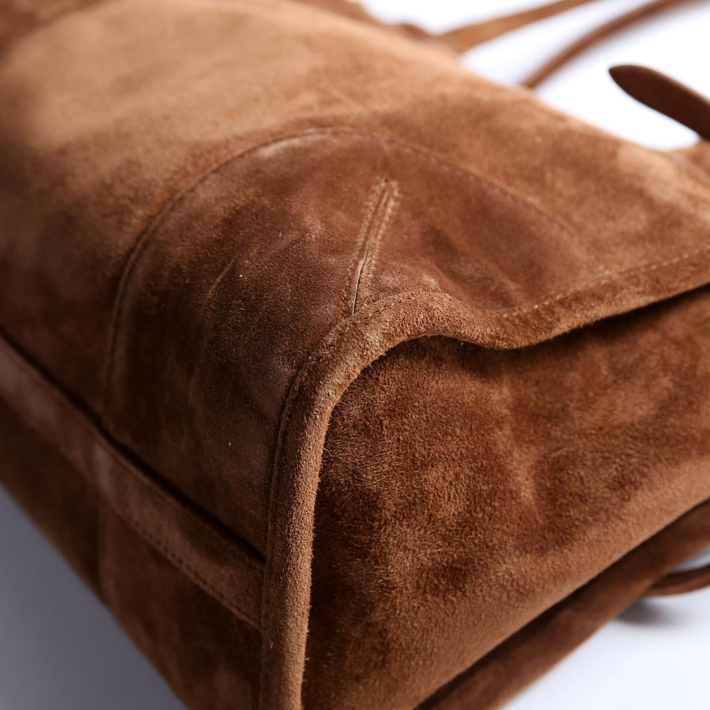 1BA433 Bonnie Large Suede Shoulder Bag Brown