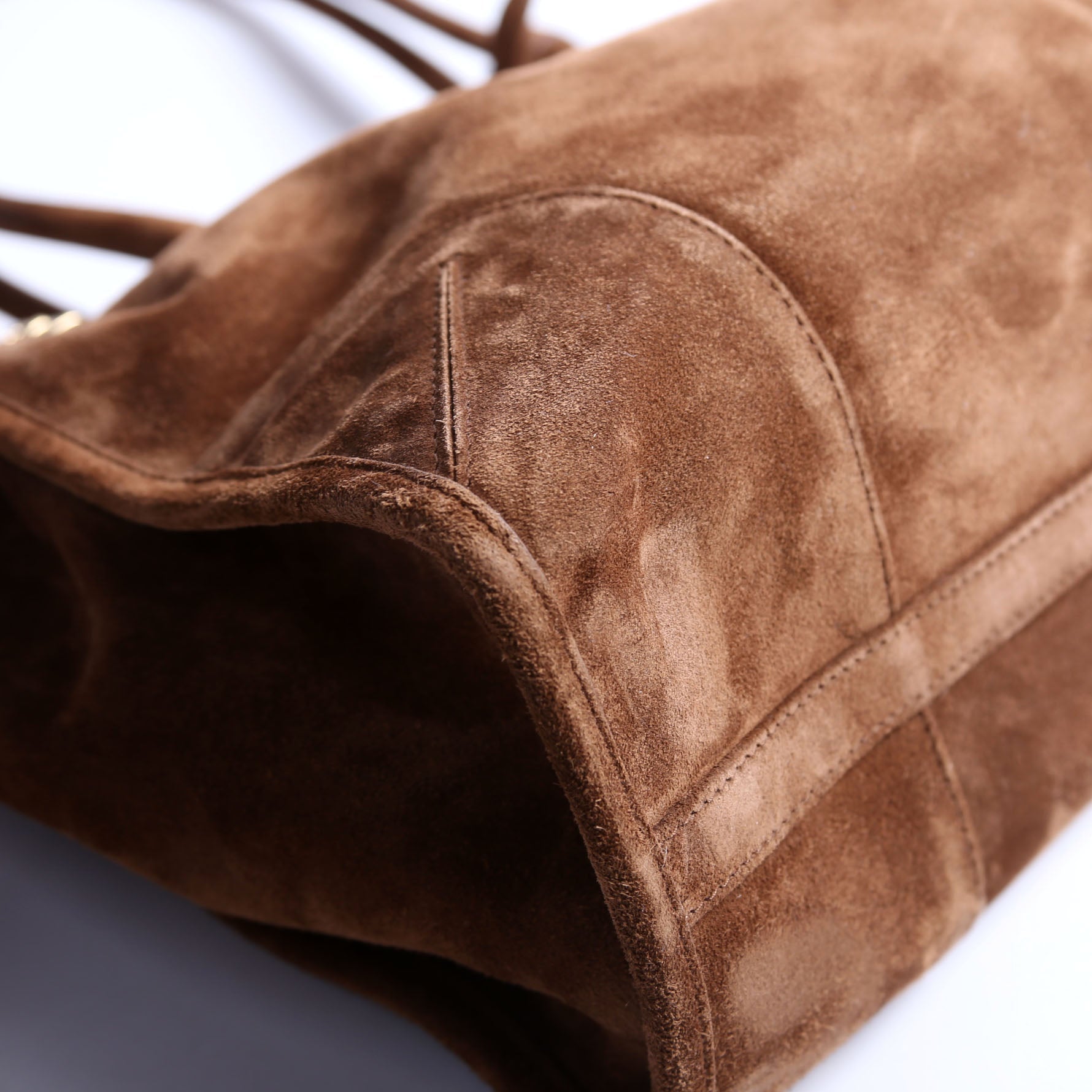 1BA433 Bonnie Large Suede Shoulder Bag Brown