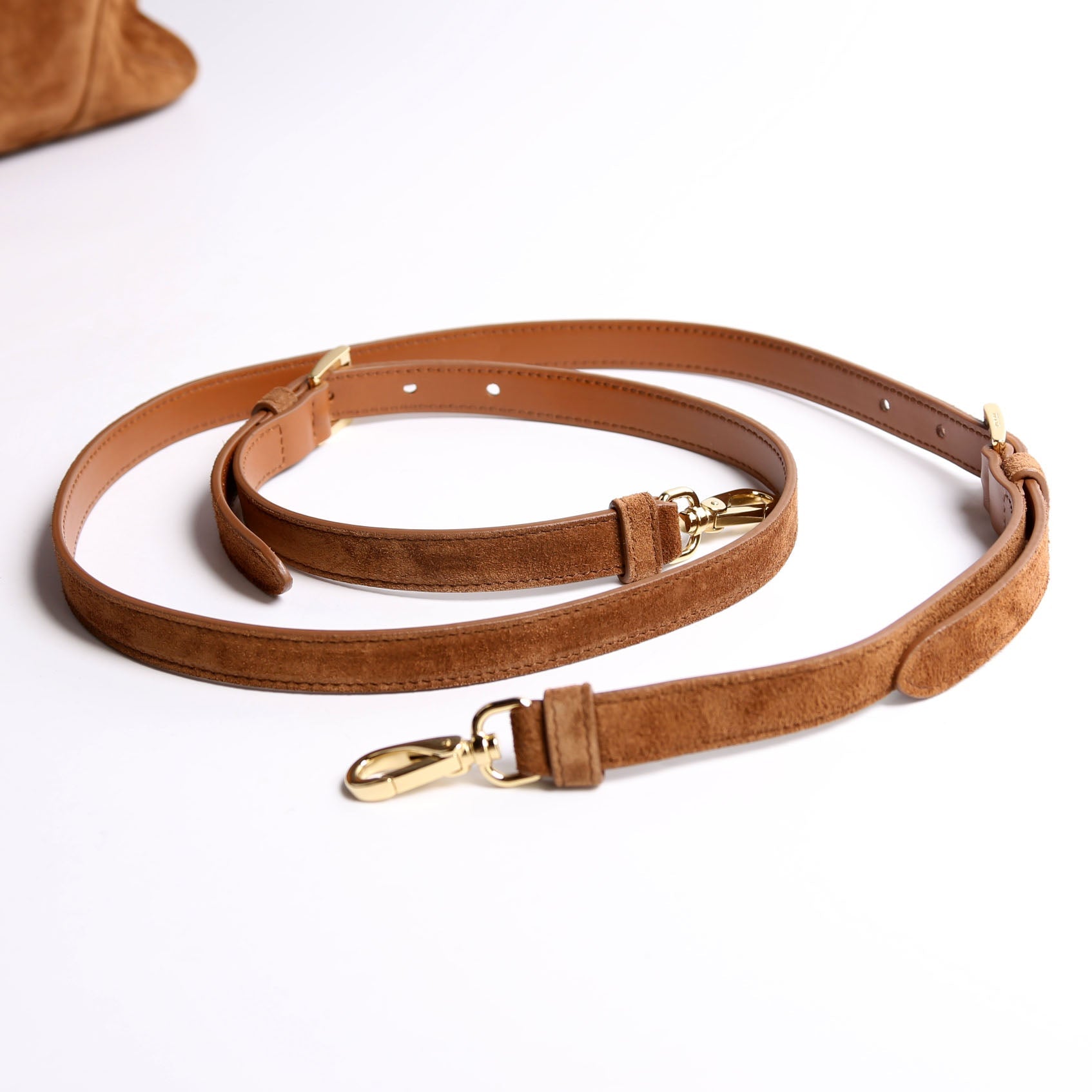 1BA433 Bonnie Large Suede Shoulder Bag Brown